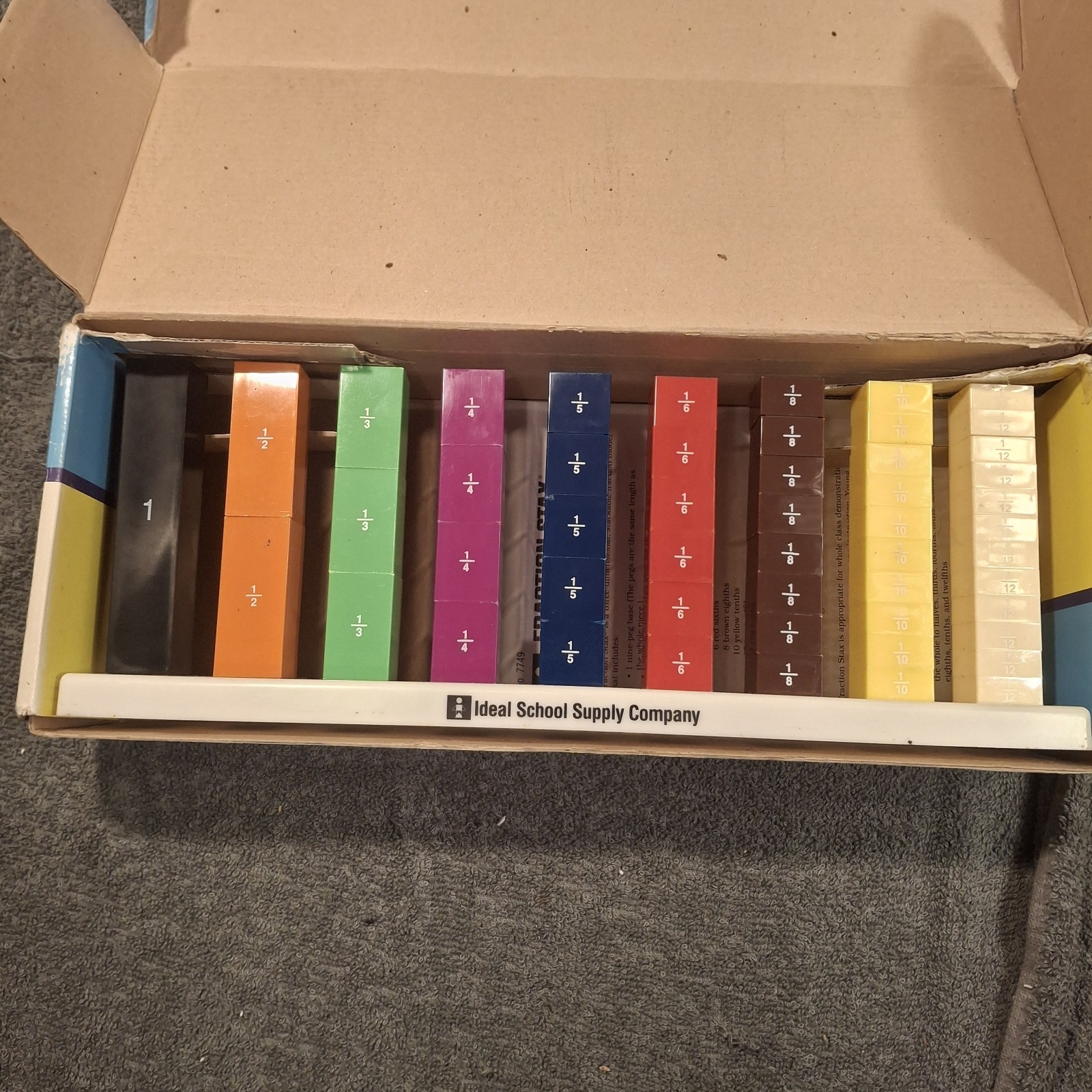 Ideal Learning School Supply Company FRACTIONS STAX Math Manipulatives Complete