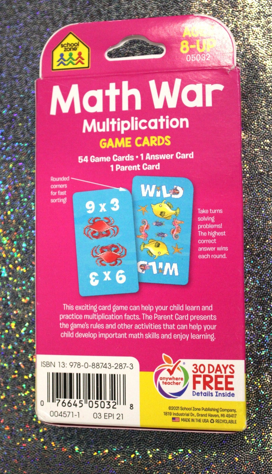 School Zone Math Flash Cards Division Multiplication Game Grades 3-4 Ages 8-9