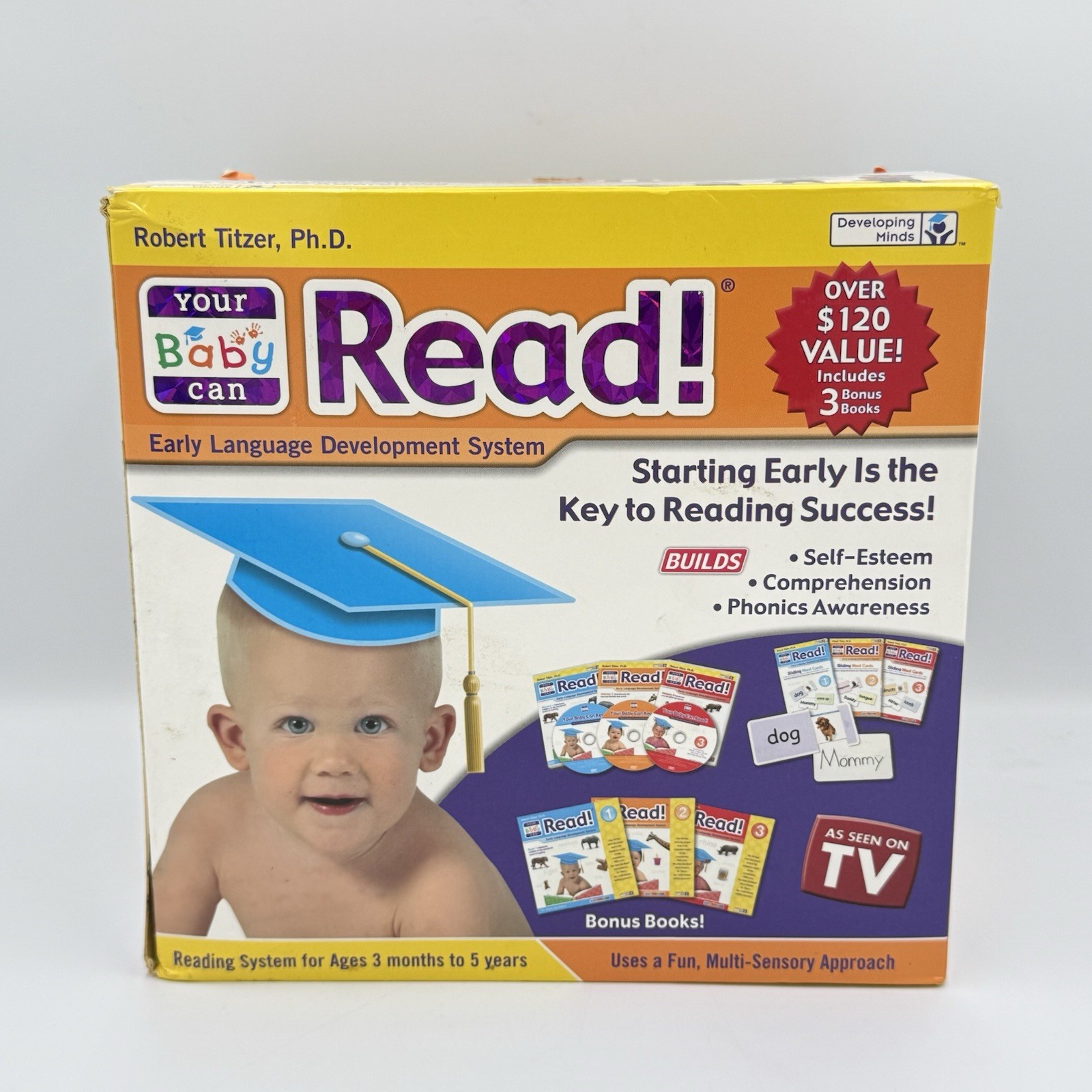 Your Baby Can Read Kit ENGLISH Reading System 3 DVDs 3 Books 15 Cards – COMPLETE