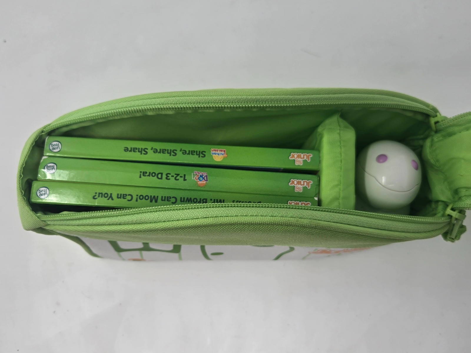 LeapFrog Tag Junior Reader Pen 3 Books Carrying Case Dora Dr Seuss Tested Works