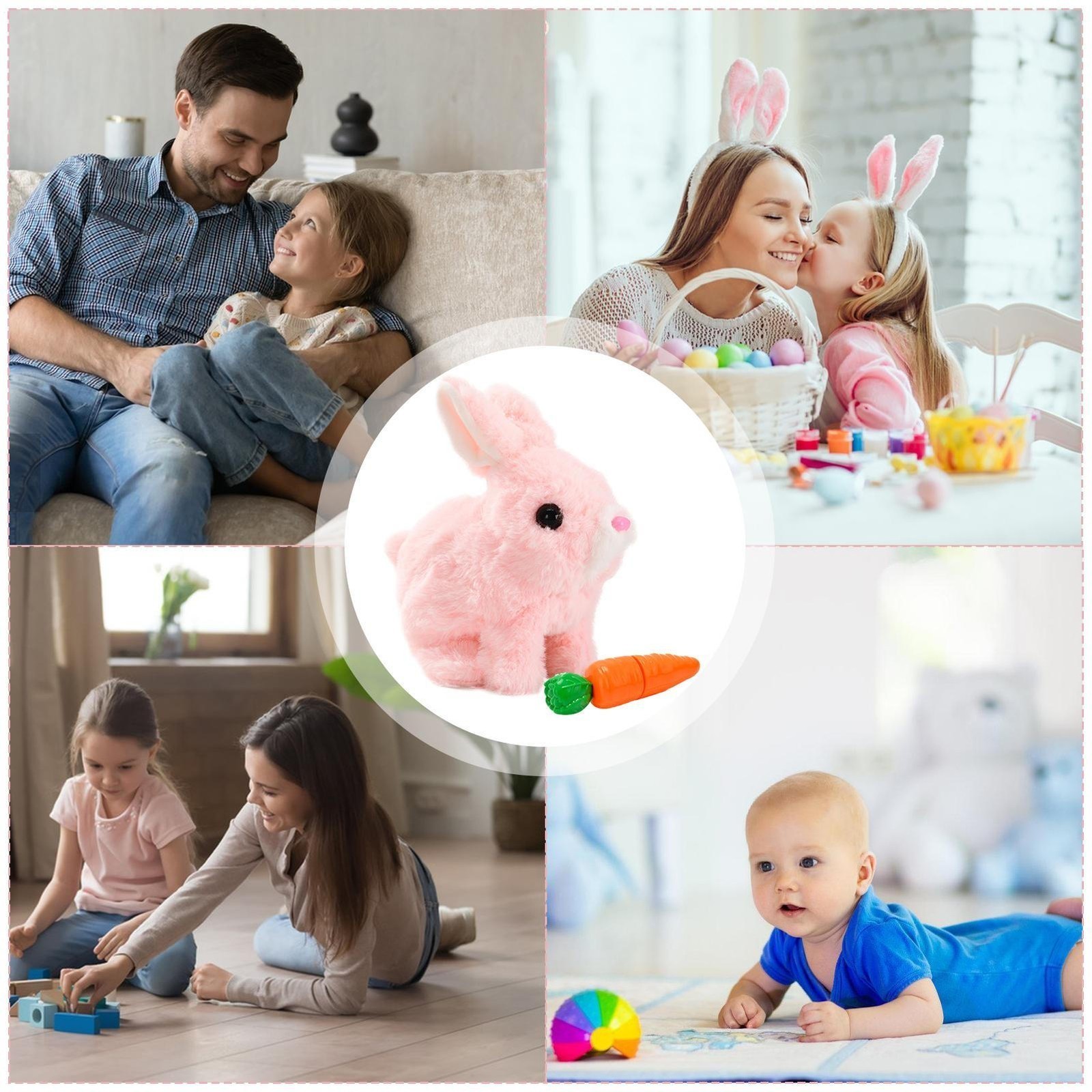 Electric Plush Rabbit Hopping Jumping Interactive Bunny Robot Toy Easter Gift