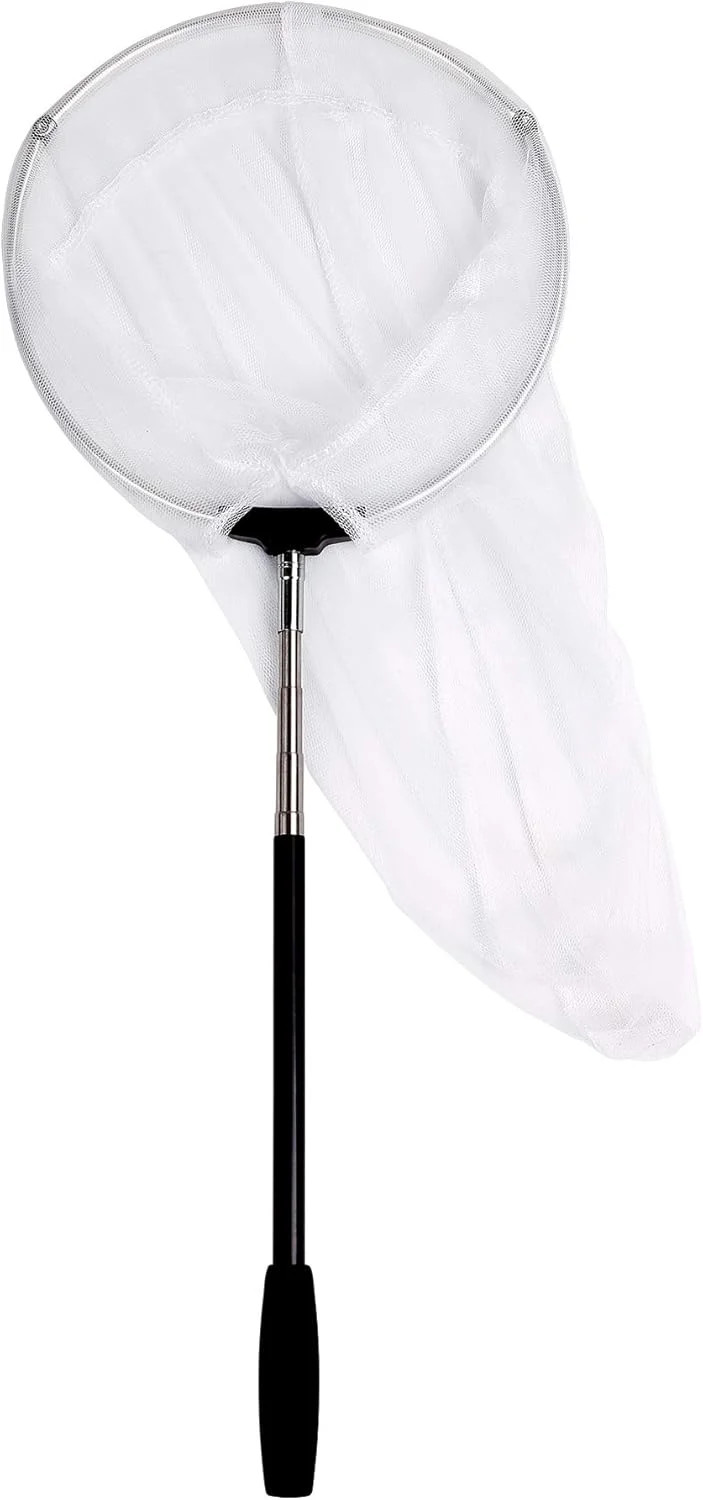 RESTCLOUD Insect and Butterfly Net with 12″ Ring, 24″ Net Depth, Handle Extends
