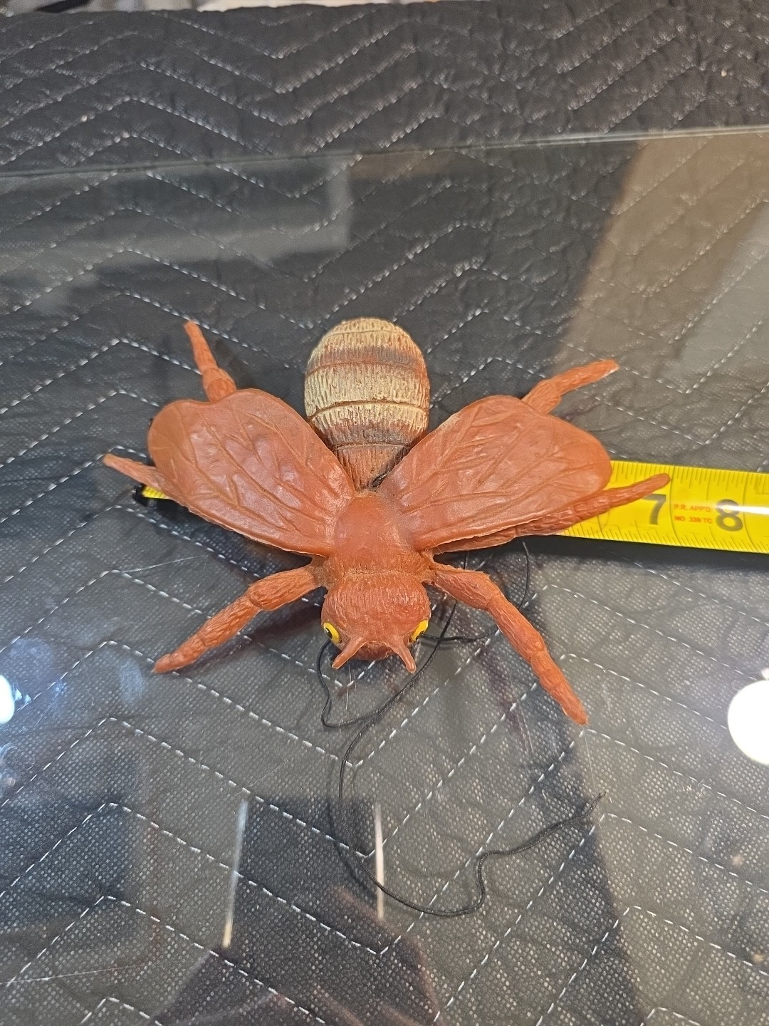 Vintage Large Rubber Bug Insect Orange Bee Realistic Toys