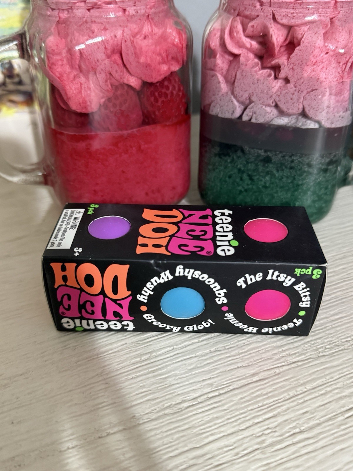 NEW Teenie Nee Doh 3 Pack Squishy Stress Toy Groovy Glob Pink Blue Purple