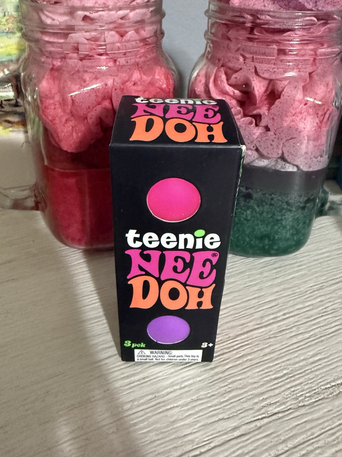 NEW Teenie Nee Doh 3 Pack Squishy Stress Toy Groovy Glob Pink Blue Purple