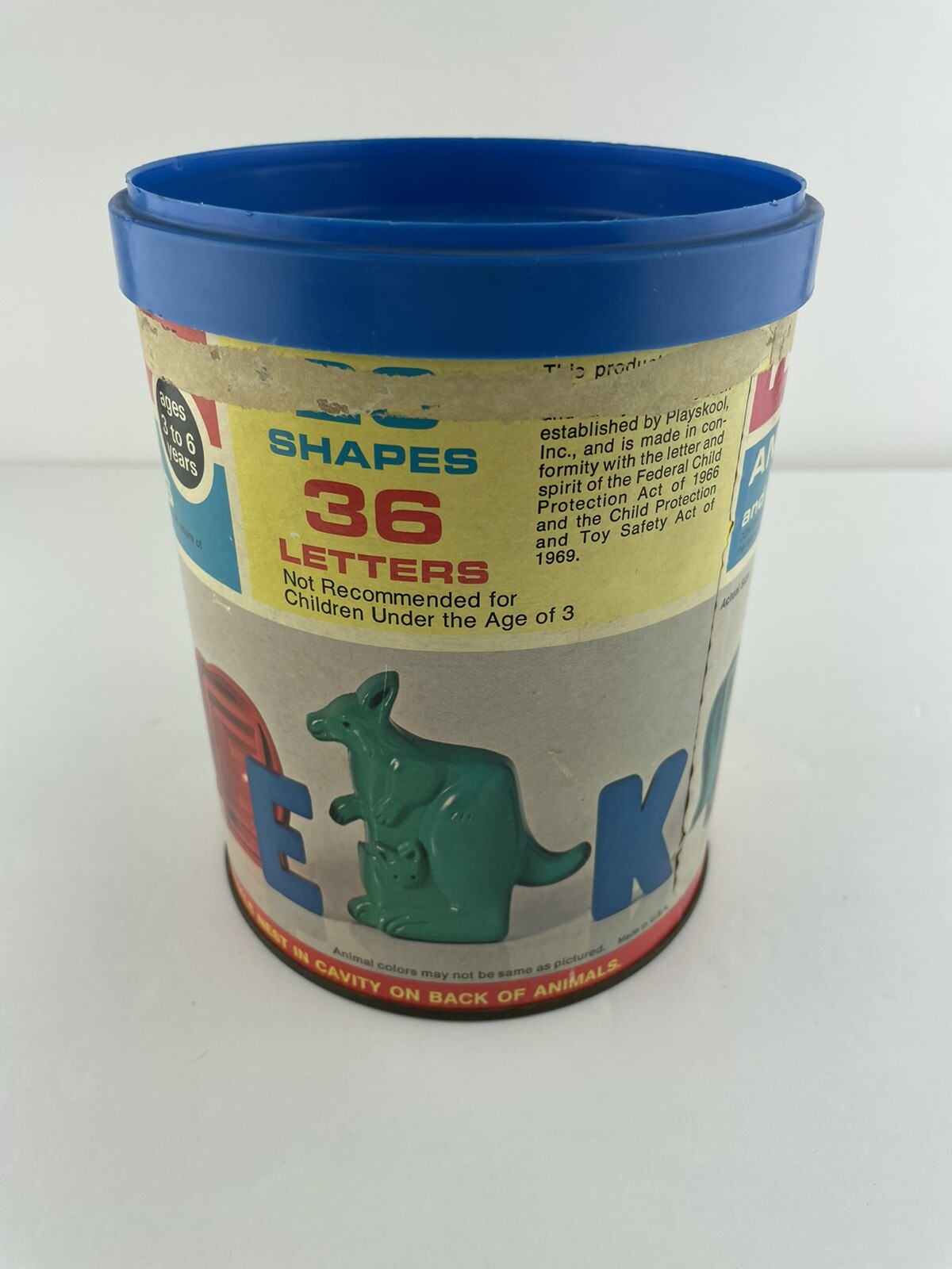 Playskool Animals and Alphabet Letters Can with Lid Educational Kids Ages 3 – 6