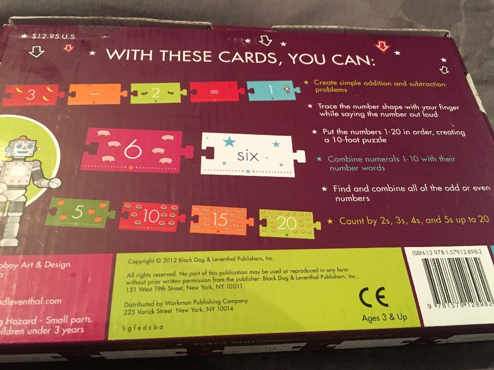 Get Ready for School Connecting Cards- Numbers, practice, Toddler, Preschool