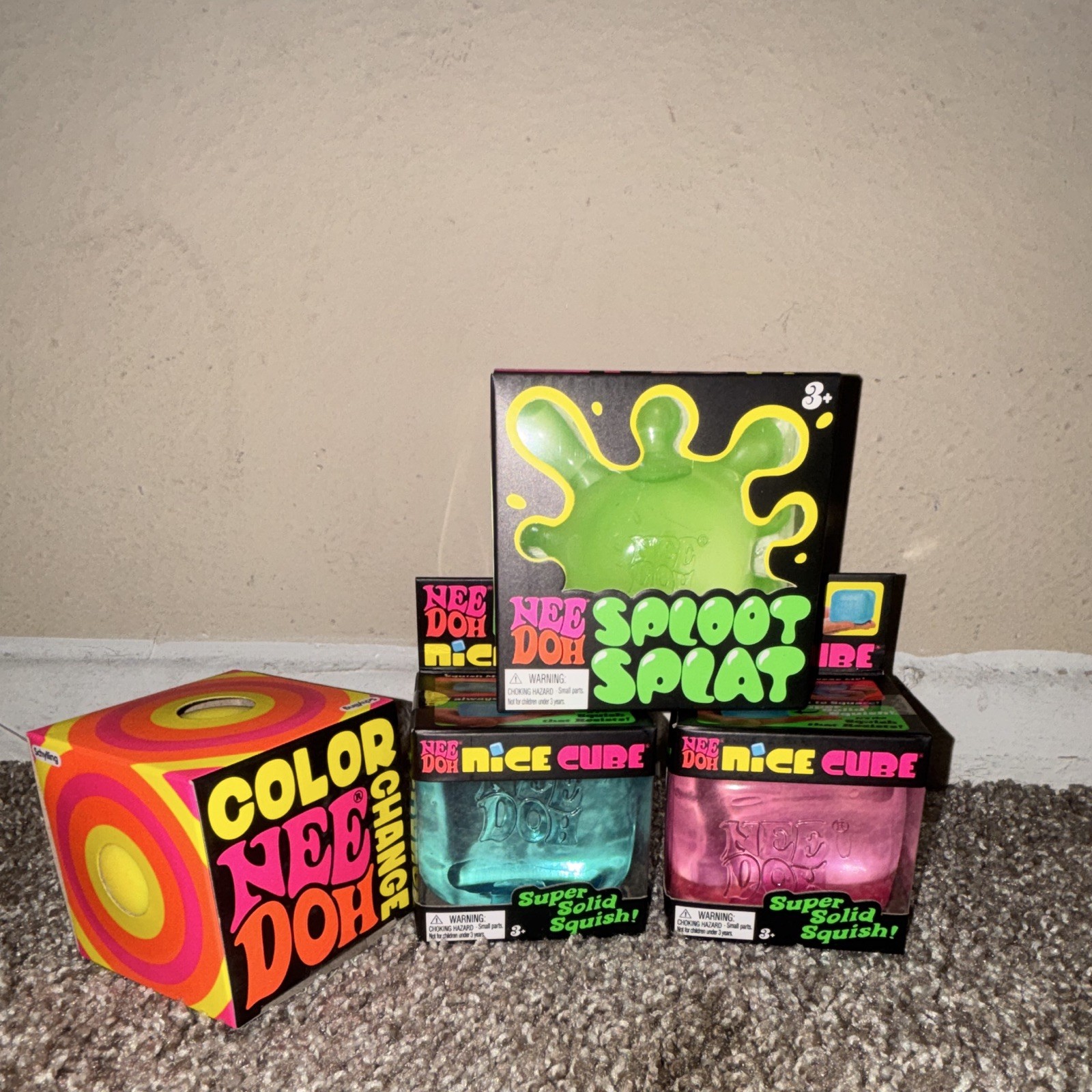 Nee Doh Color Change Tiedoh Nice Cube & Sploosh Splat Sensory Toys 3+