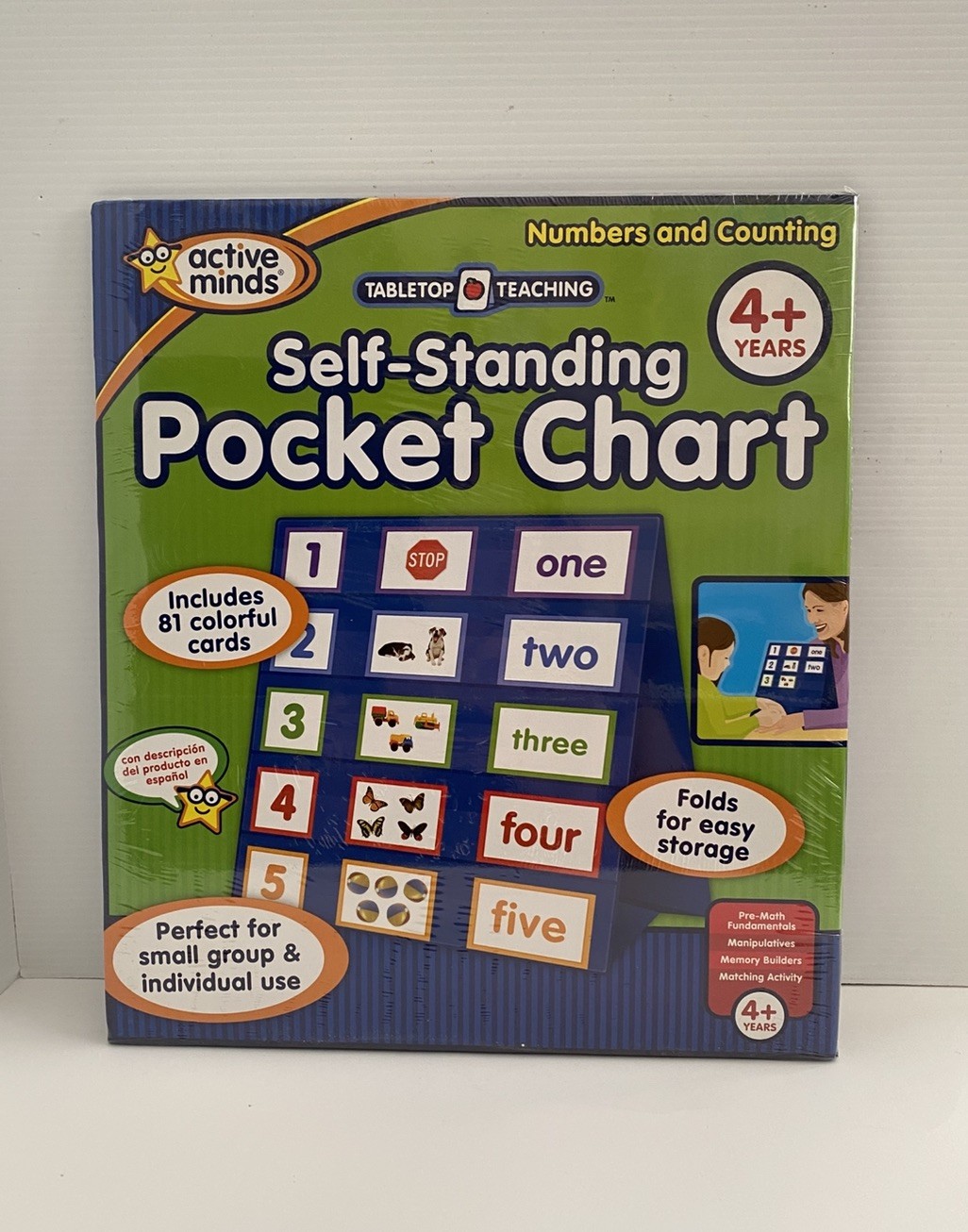 Active Minds TABLETOP TEACHING Self-Standing Pocket Chart NUMBERS & COUNTING 4+