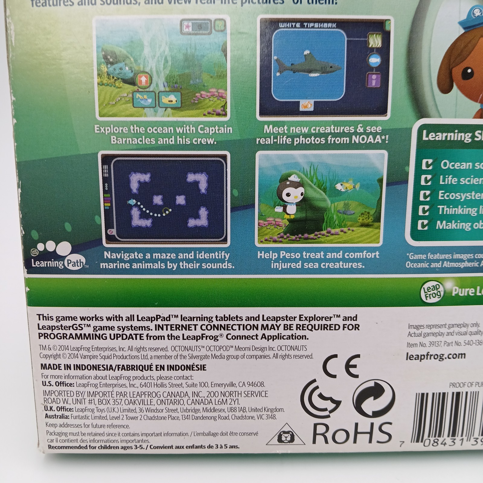 LeapFrog Disney Octonauts Science Learning Game LeapPad LeapsterGS New READ