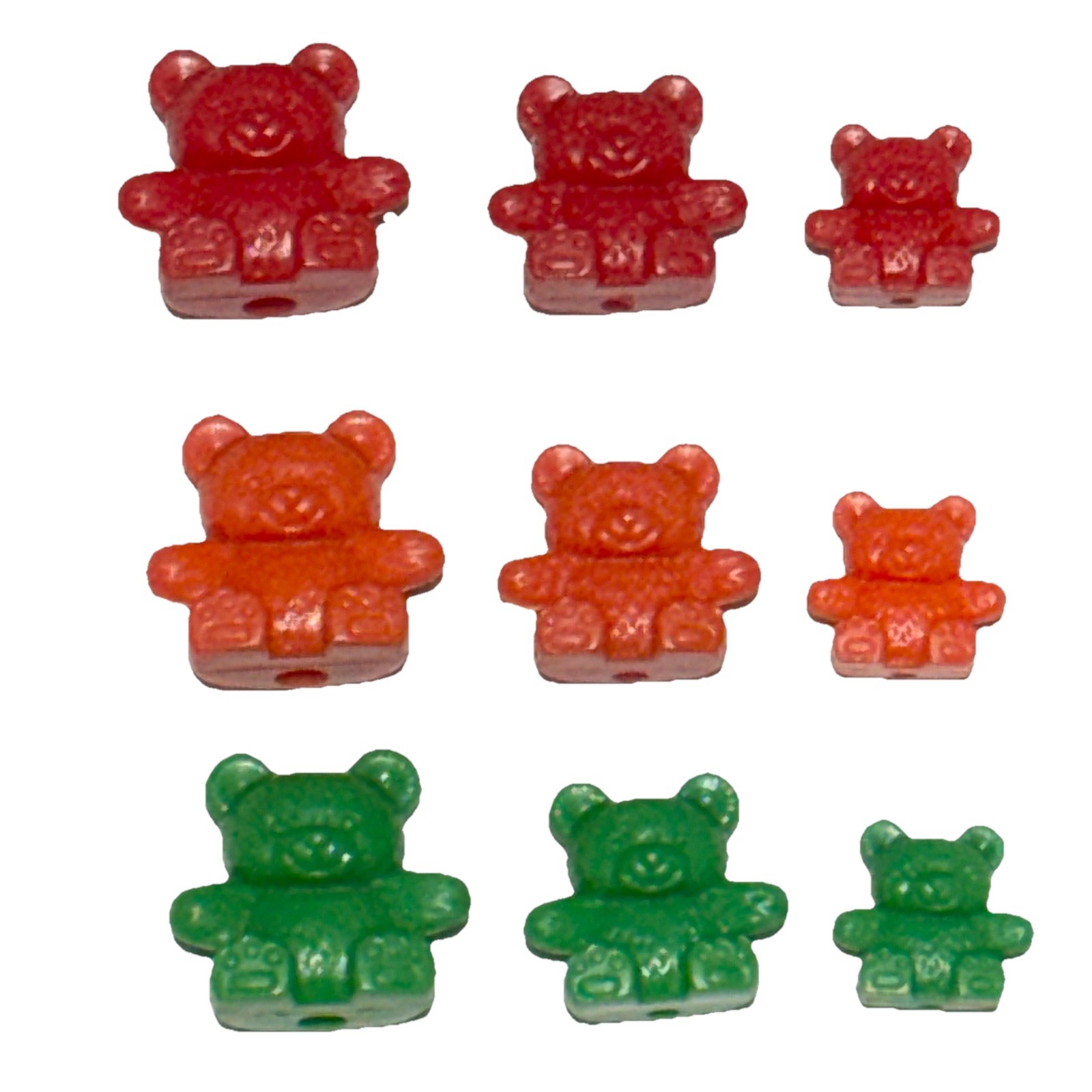 Plastic Teddy Bear Counters/Math Manipulative Mult-colored 3 Sizes Lot of 18