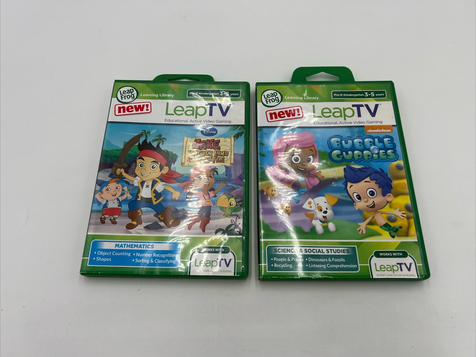 LeapFrog LeapTV Bubble Guppies and Jake Never Land Pirates Lot of 2 Games