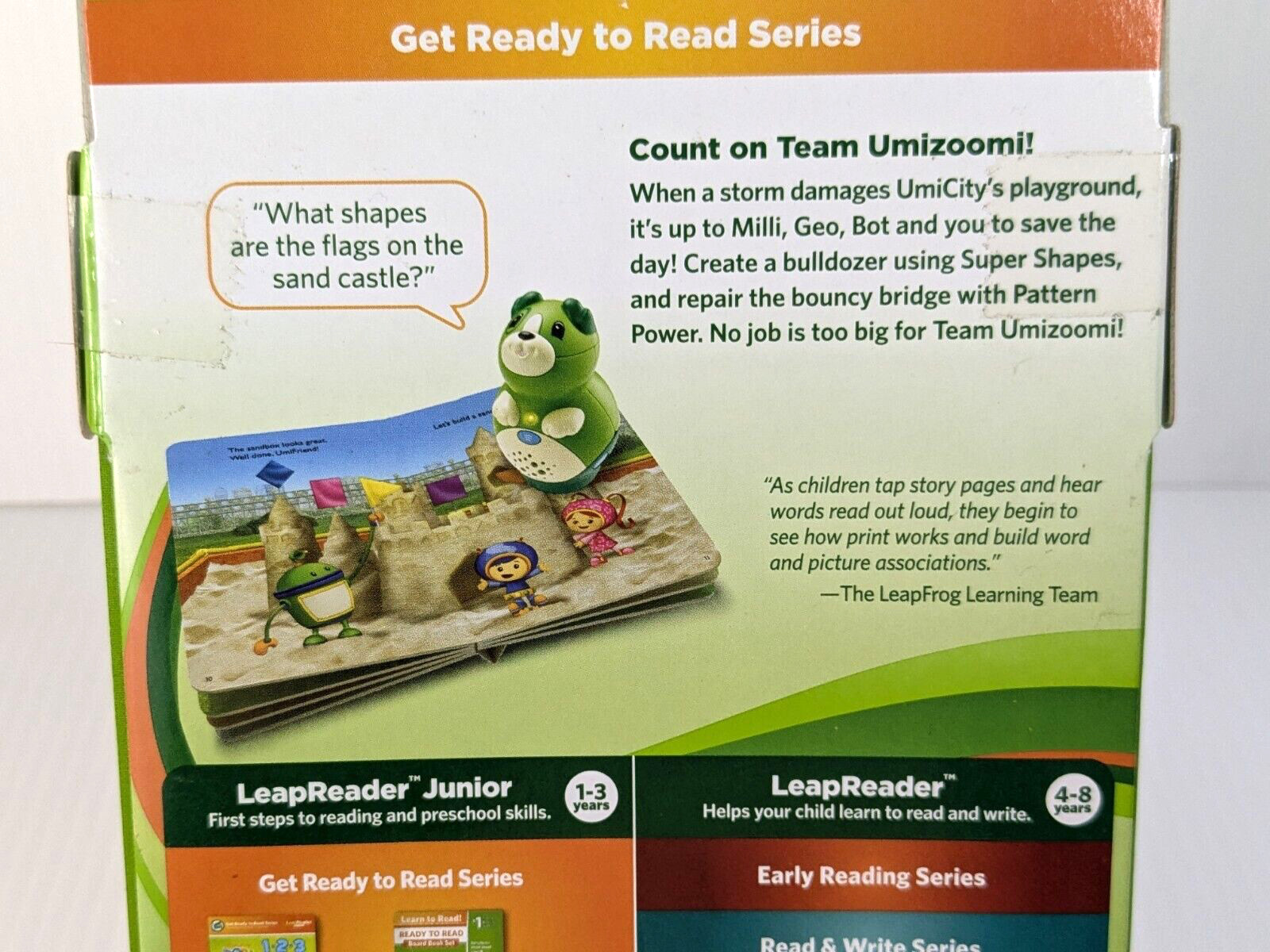 LeapFrog LeapReader TAG Junior Book Team Umizoomi Cars Home School Baby