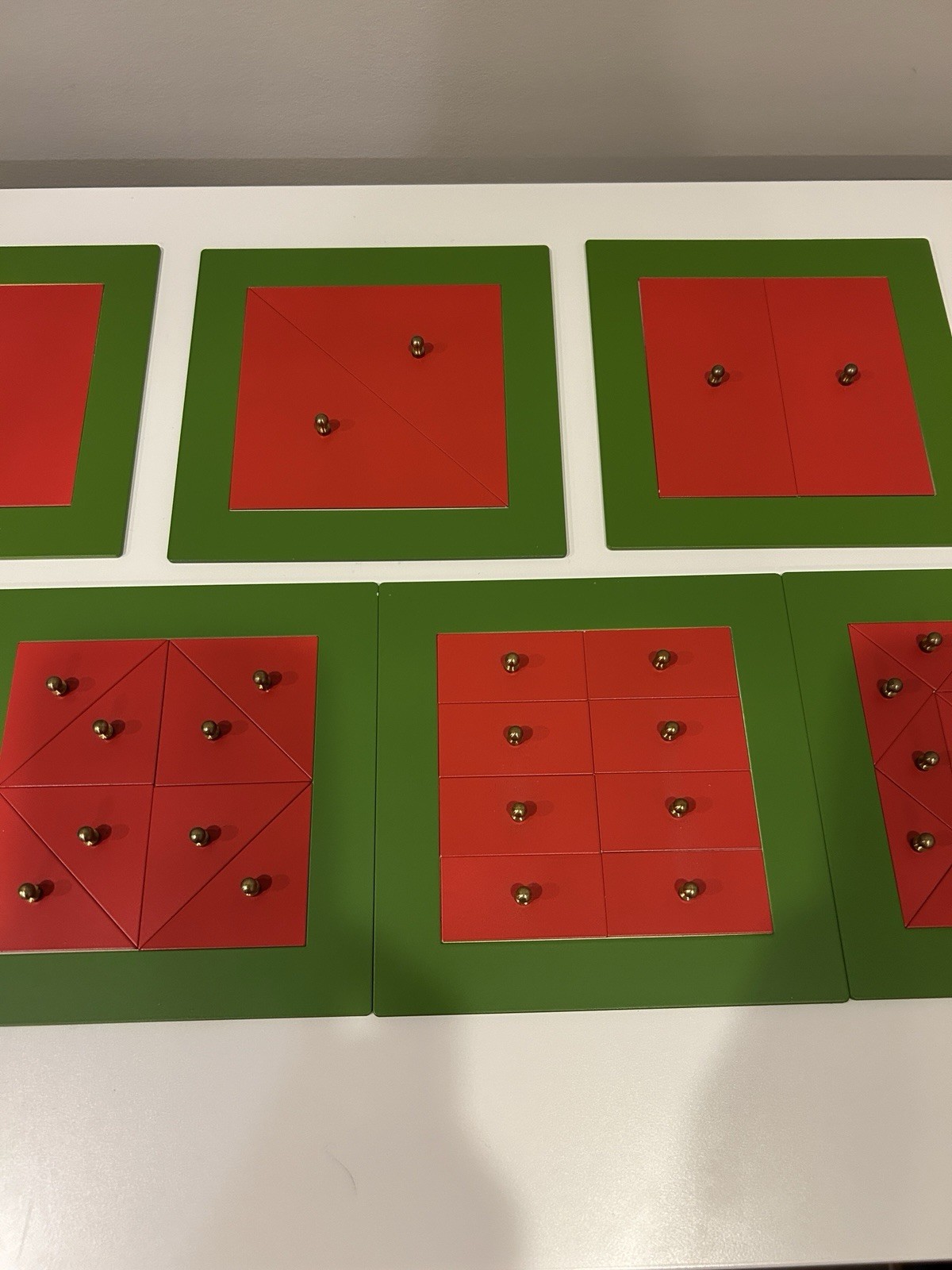 Montessori Metal Squares Elementary Math Fractions Geometry Figures