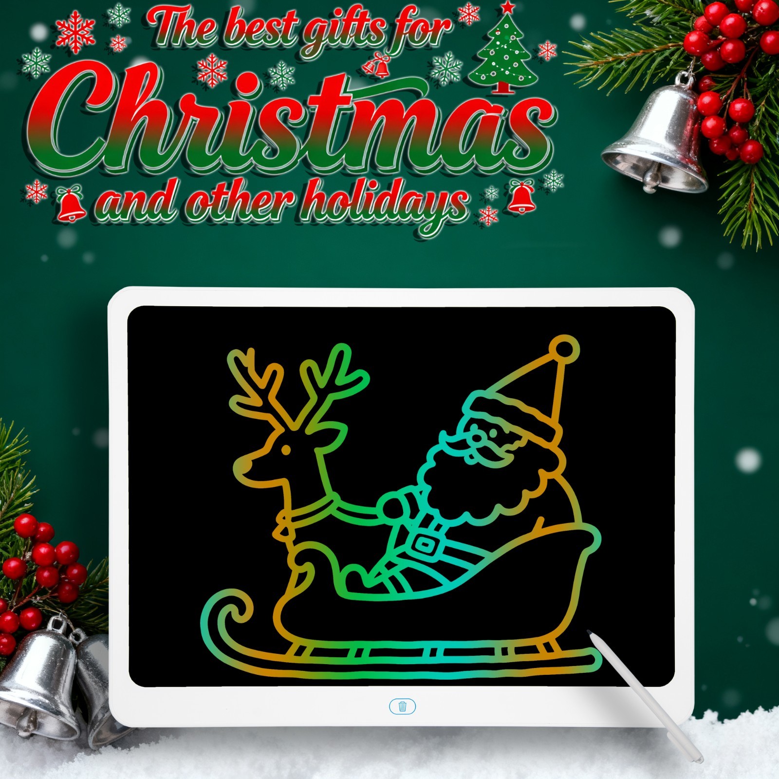 LCD Writing Tablet 20 Inch Colorful Toddler Board Drawing Electronic Tablet Blue