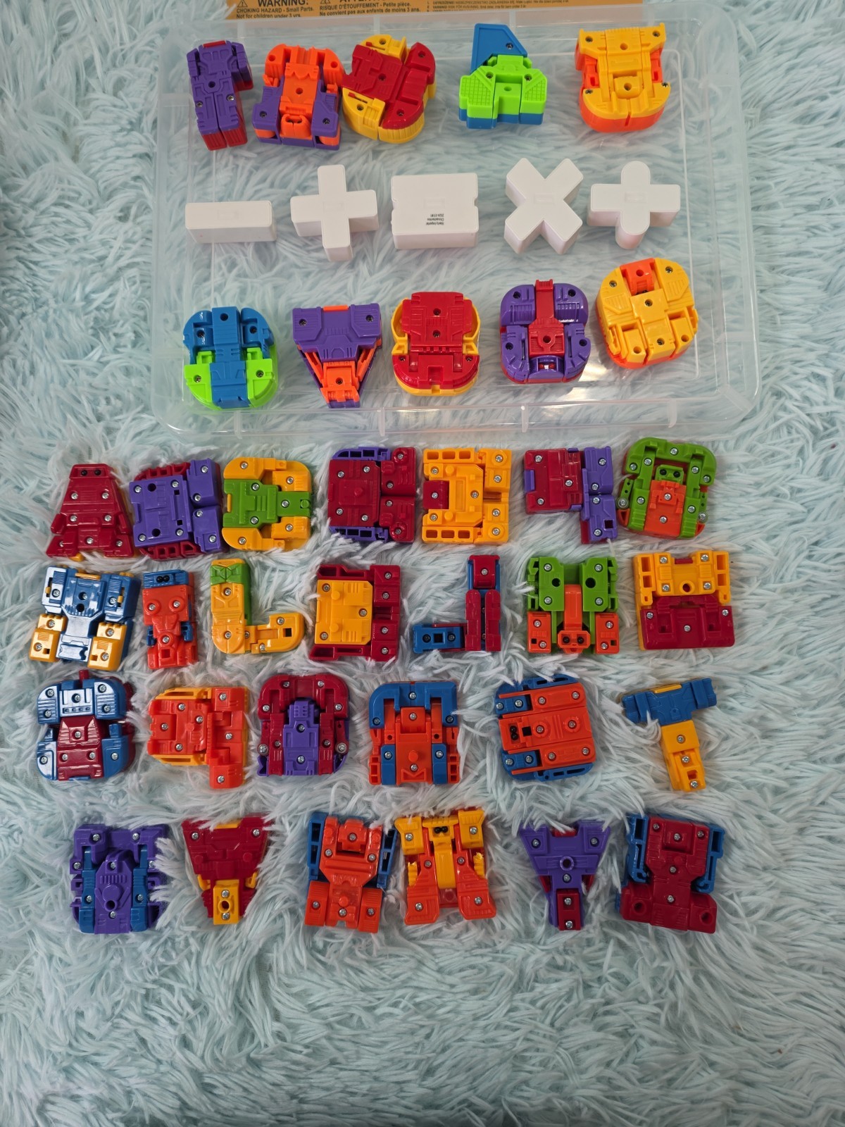 Lakeshore Alpha-Bots Math-Bots Transforming Toy Set Alphabet Numbers Math Lot