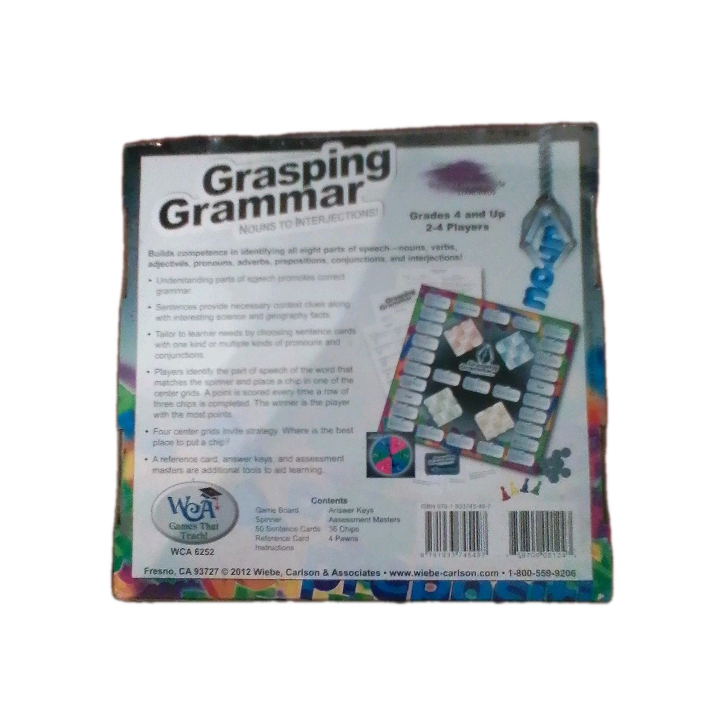 GRASPING GRAMMAR Nouns To Interjections! 8 Parts Of Speech Board Game NEW Sealed