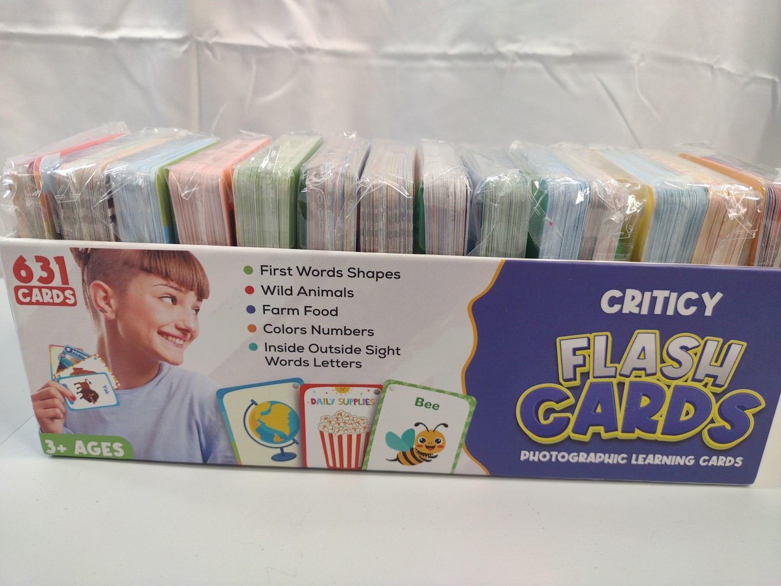 Criticy Flashcards 631 Cards Ages 3+ Toddler Shapes Colors Reading Pre-K Kinder