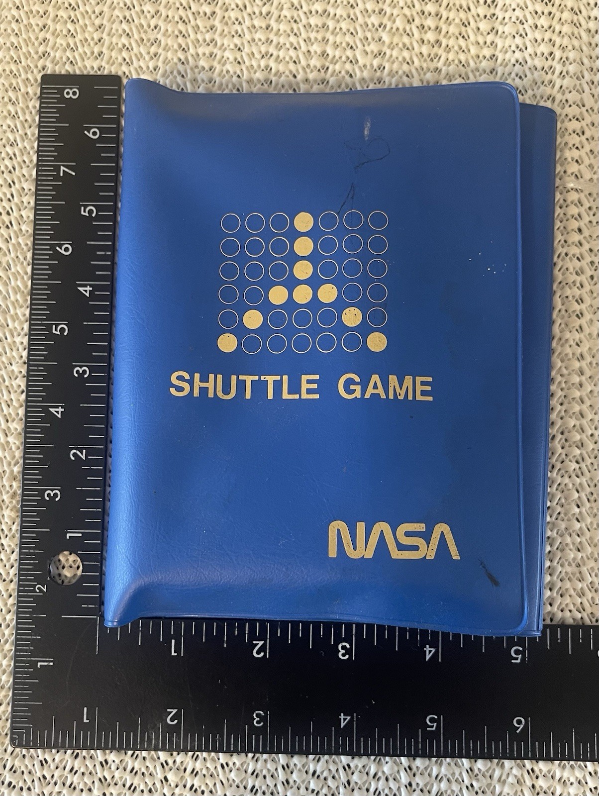 Vintage NASA Branded Shuttle Game travel size version in blue vinyl case- RARE