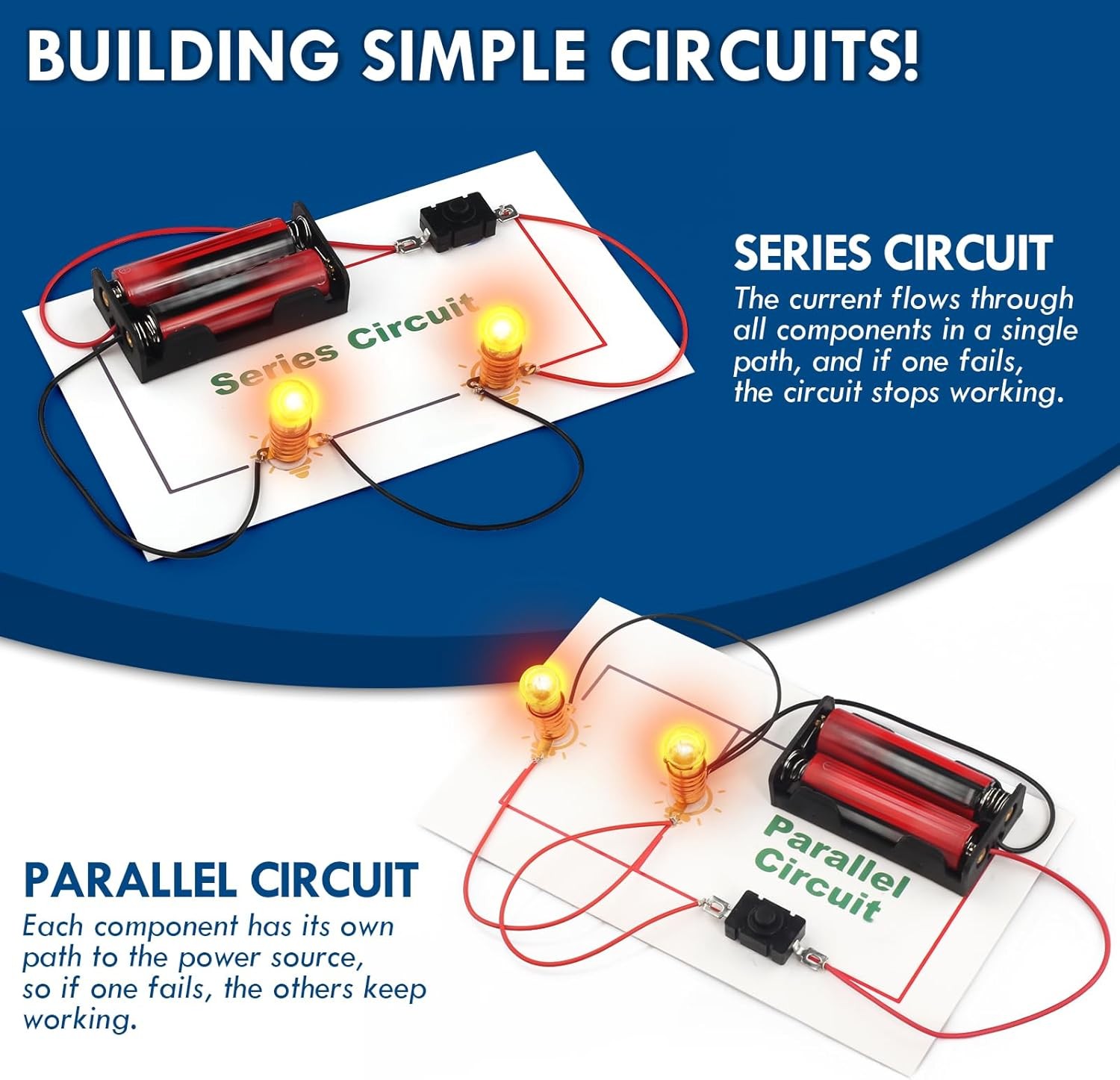 STEM Electric Circuit Kit for Kids Ages 8-12, Electrical Circuits Science Projec