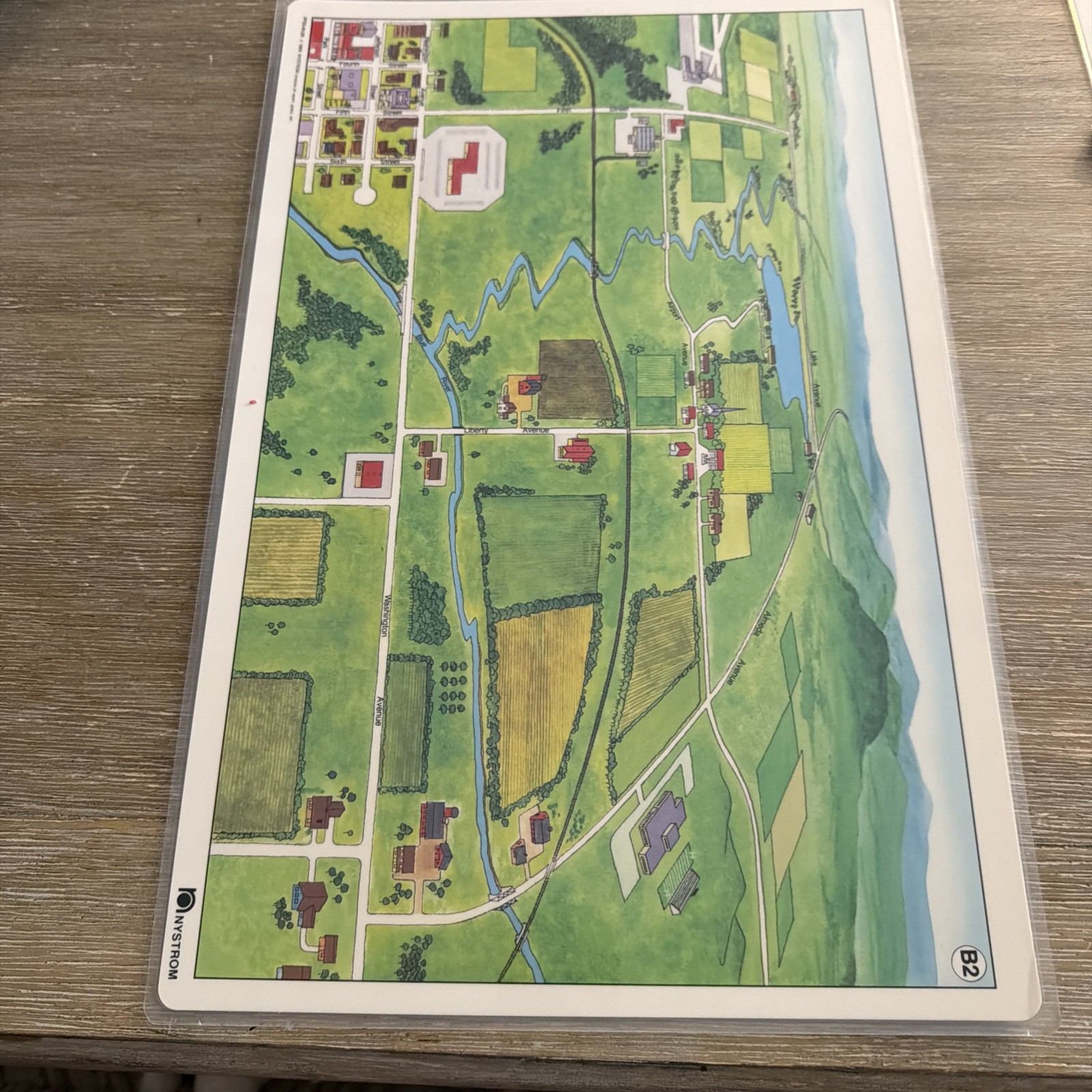 SET 4 matching Pristine 17X11 Laminated double sided Community B1 &B2Map Nystrom
