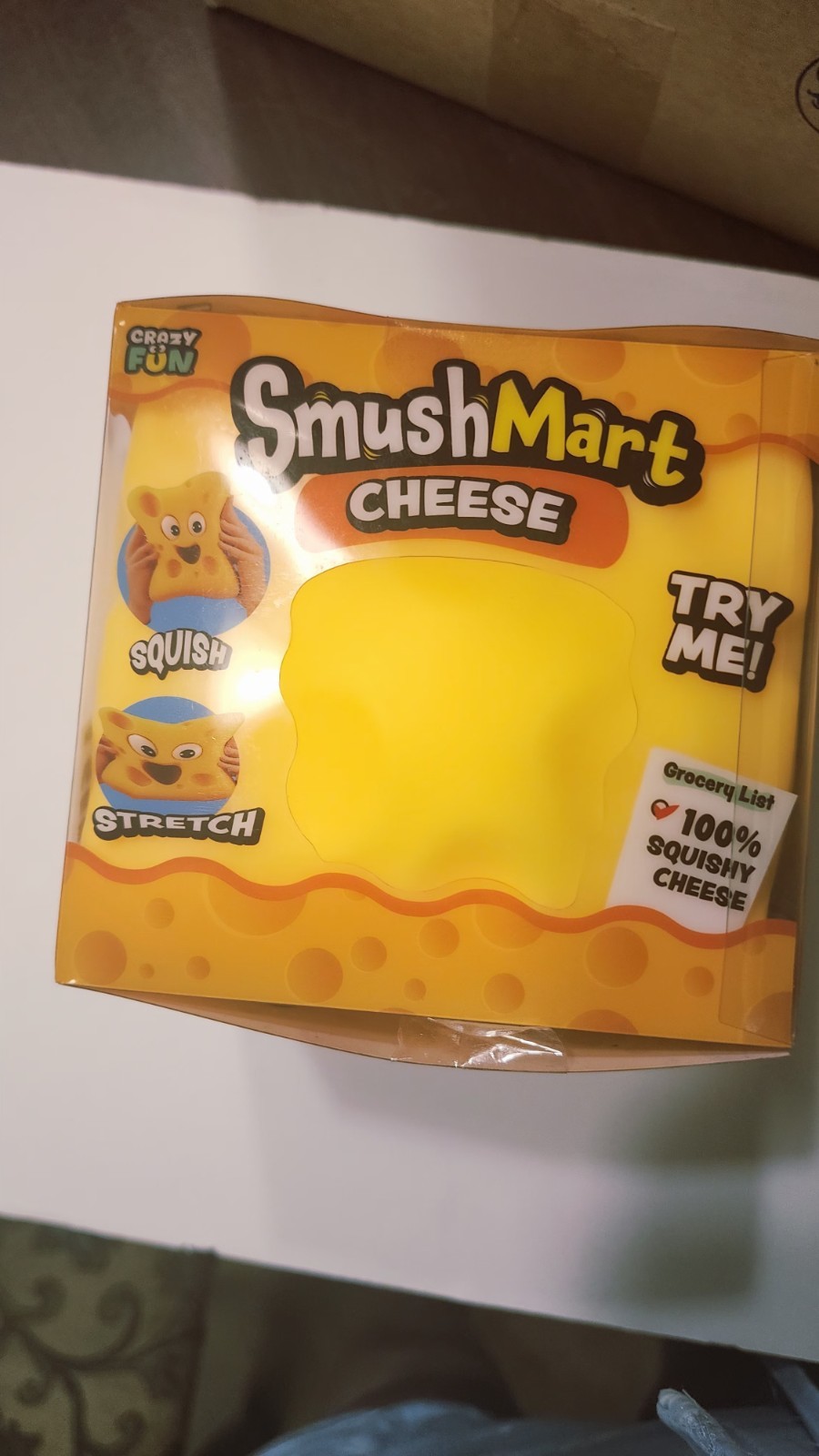 RMS Crazy Fun SmushMart Cheese Squishy Squeezy Stretch Sensory Toy TIK TOK VIRAL