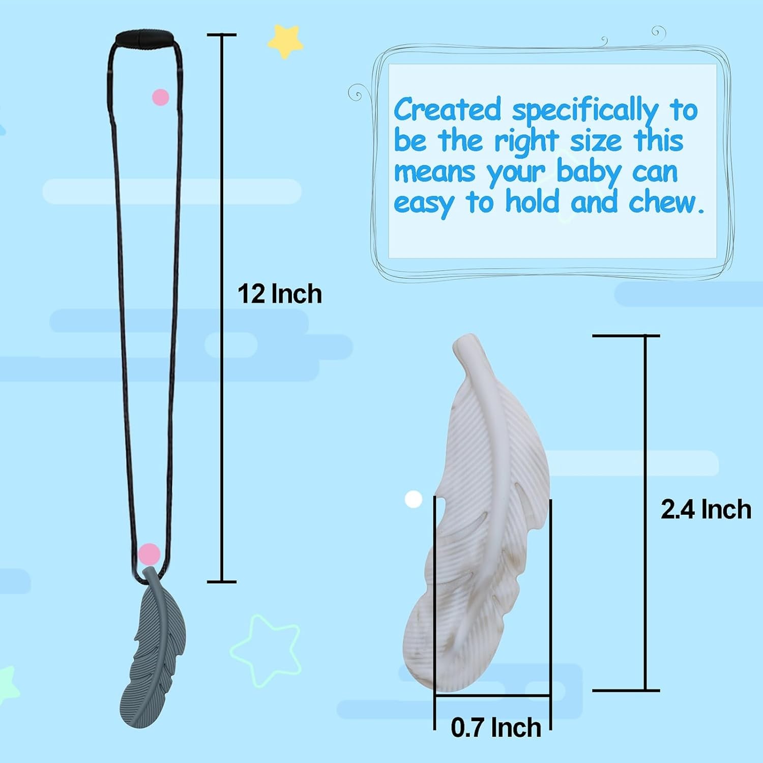ensory Chew Necklace for Kids 5-Pack Autism ADHD Silicone Chewy Pendant