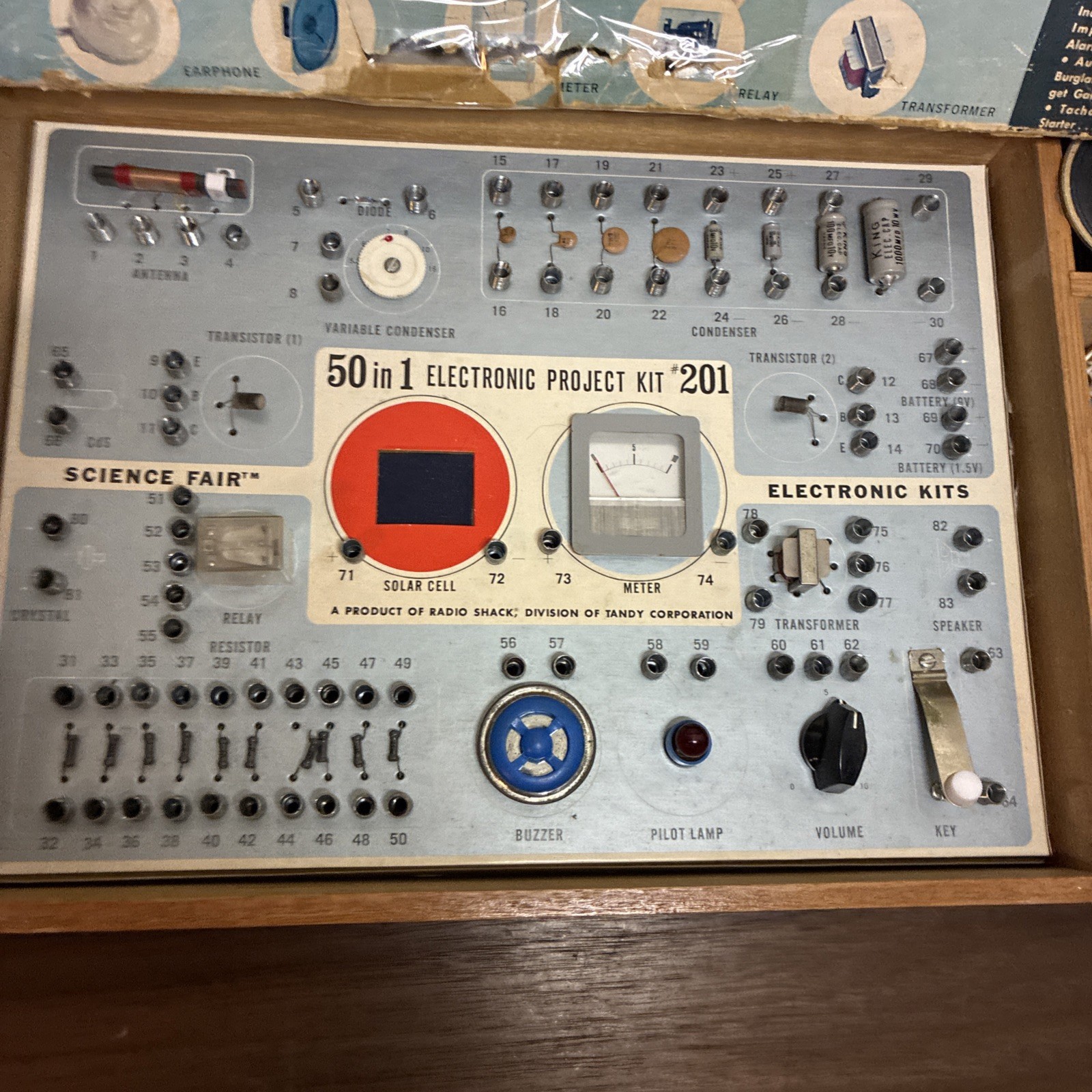Vintage Radio Shack Science Fair Electronic Project Kit #201 1967 UNTESTED