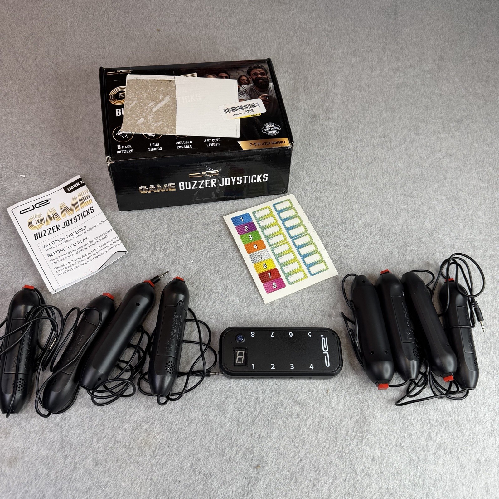 8 Player Game Show Buzzer System Wired Console Trivia Classroom Set Family Feud