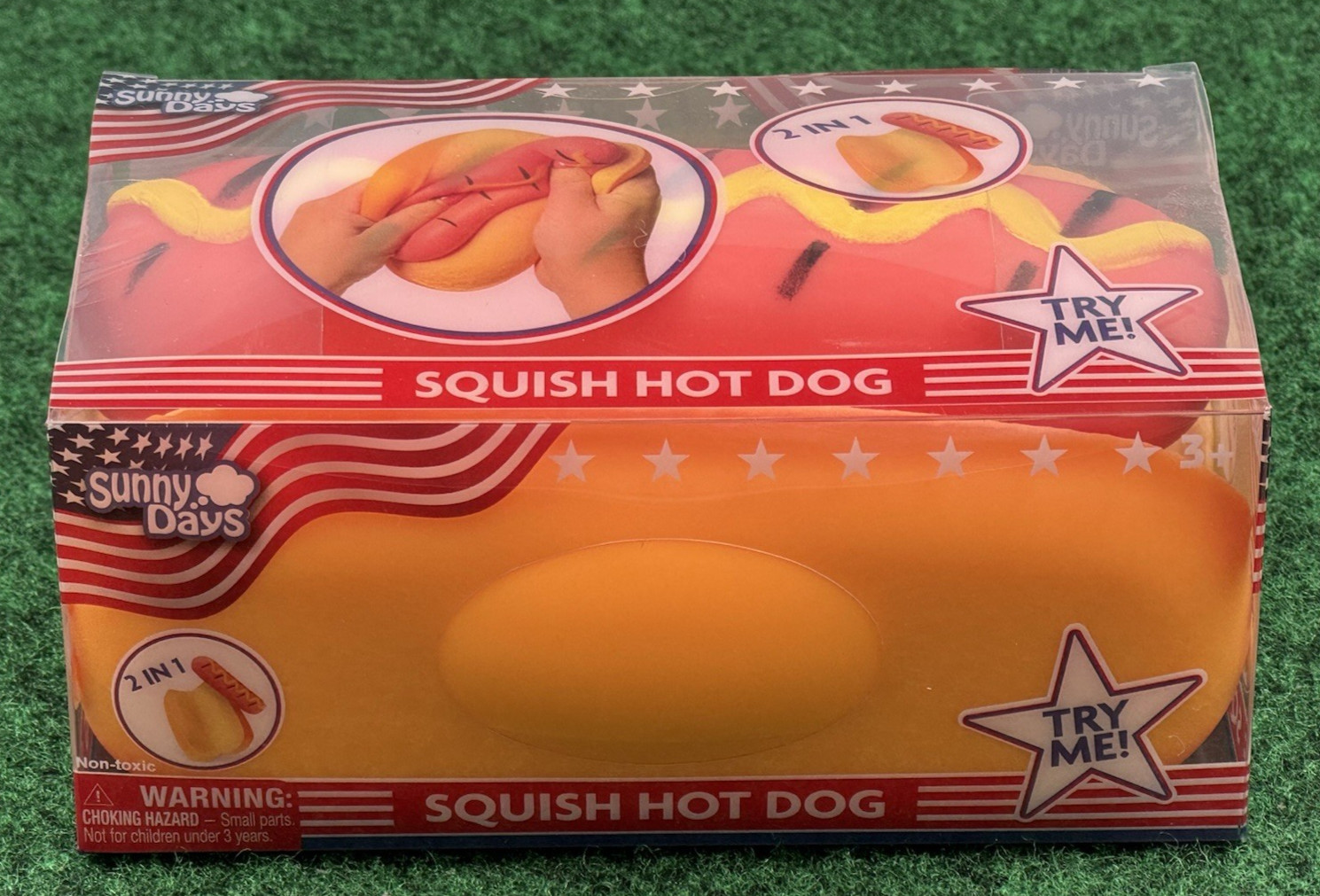 Toymendous Sunny Days Squish Hot Dog 2 IN 1 Hotdog & Bun- New In Box