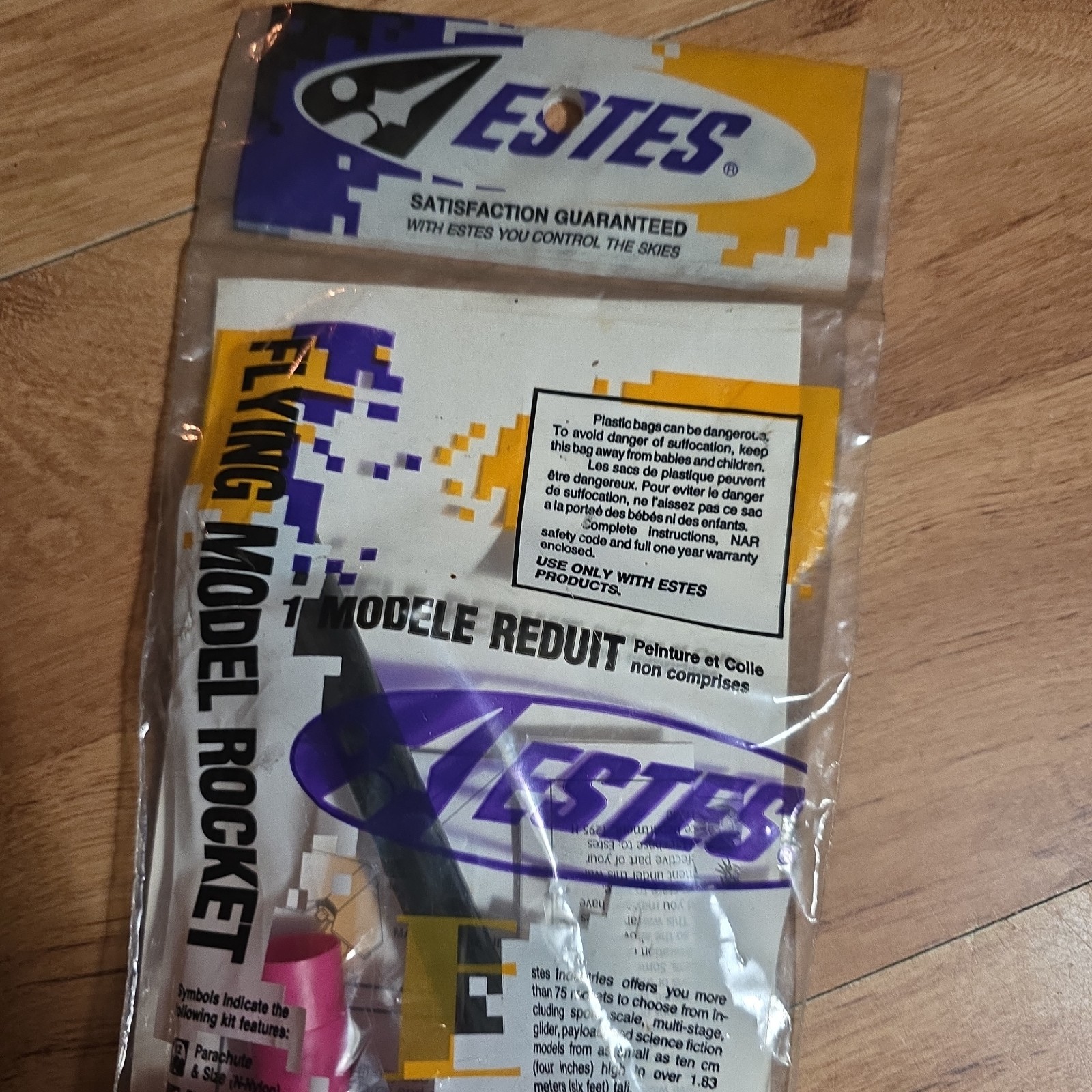 Vintage Estes 0834 E2X Series X-Ray Flying Model Rocket NOS