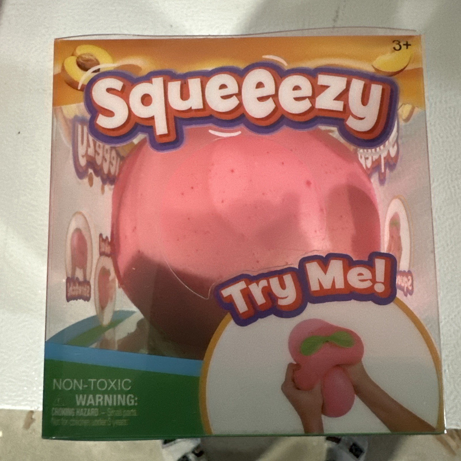 Jumbo SQUEEEZY Peach, Squishy Sensory Toy, Brand New in Box! Free Shipping!