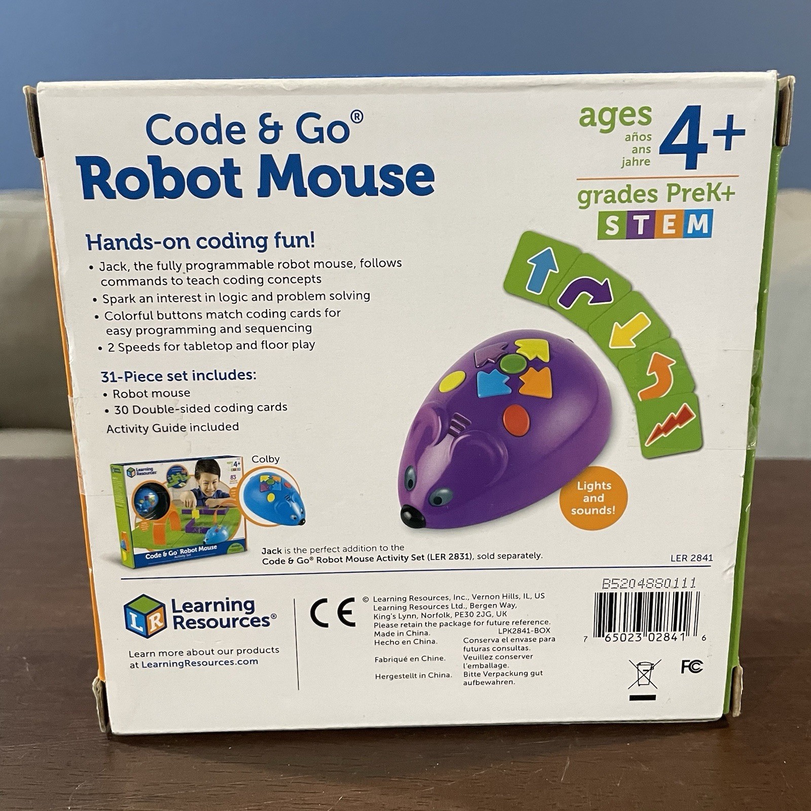 Learning Resources Code & Go Robot Mouse, Coding STEM Toy, 31 Piece Coding Set