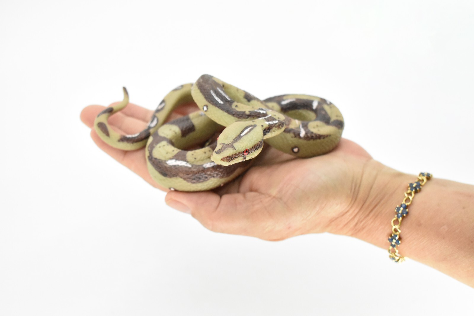 Python Snake Toy, Museum Quality Rubber Model Hand Painted Figurine 5″ CH100BB87
