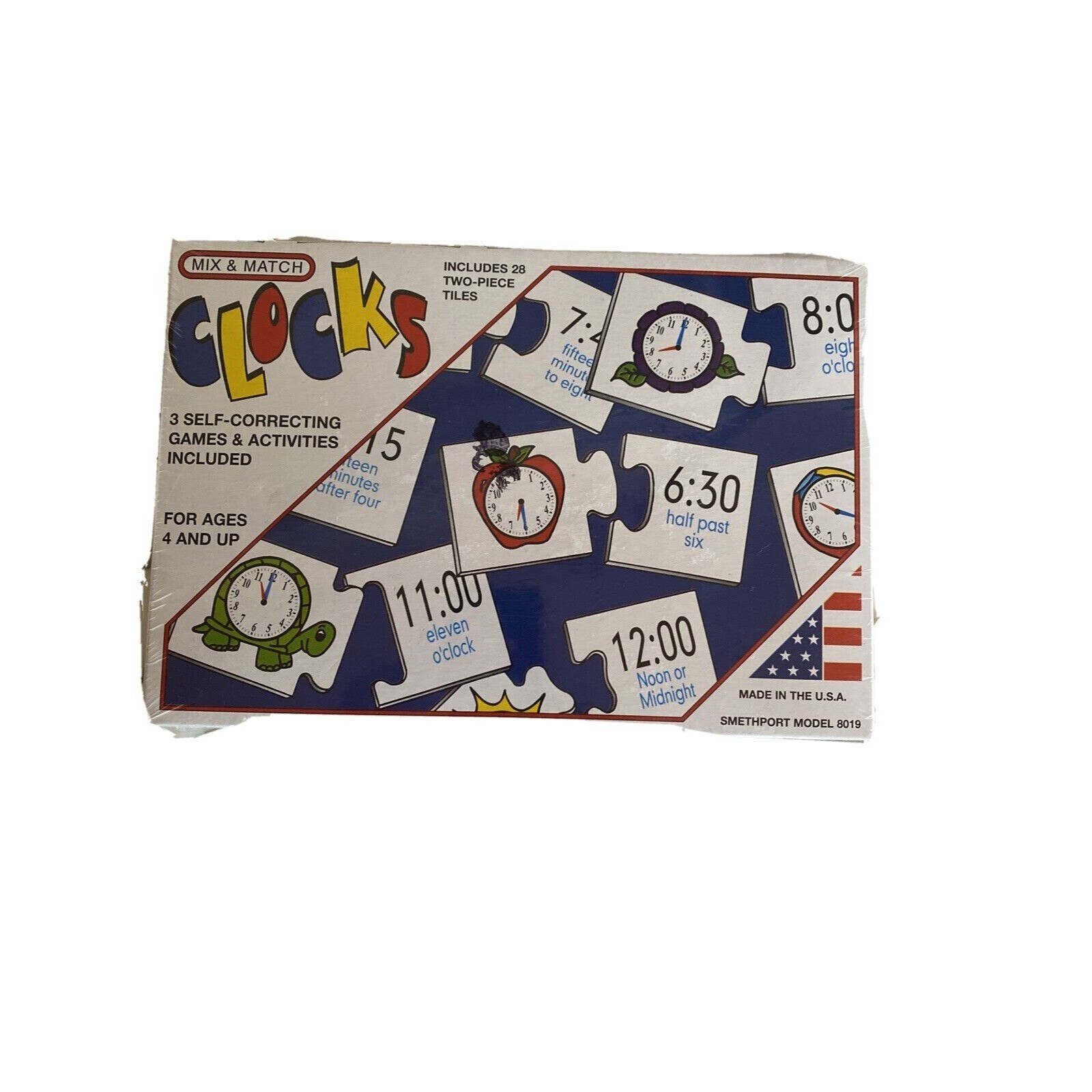 Smethport Mix & Match Clocks Game Self Correcting Educational Toy Ages 4+