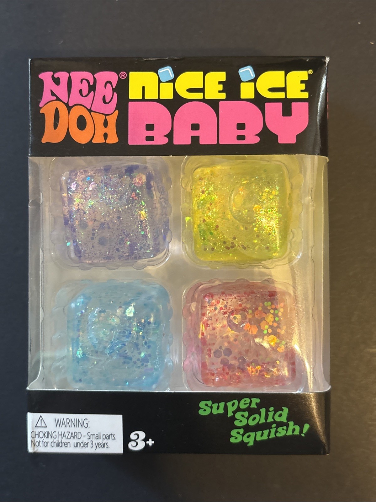 NeeDoh Nice Ice Baby Sensory Squish Cube Super Solid Stress Toy
