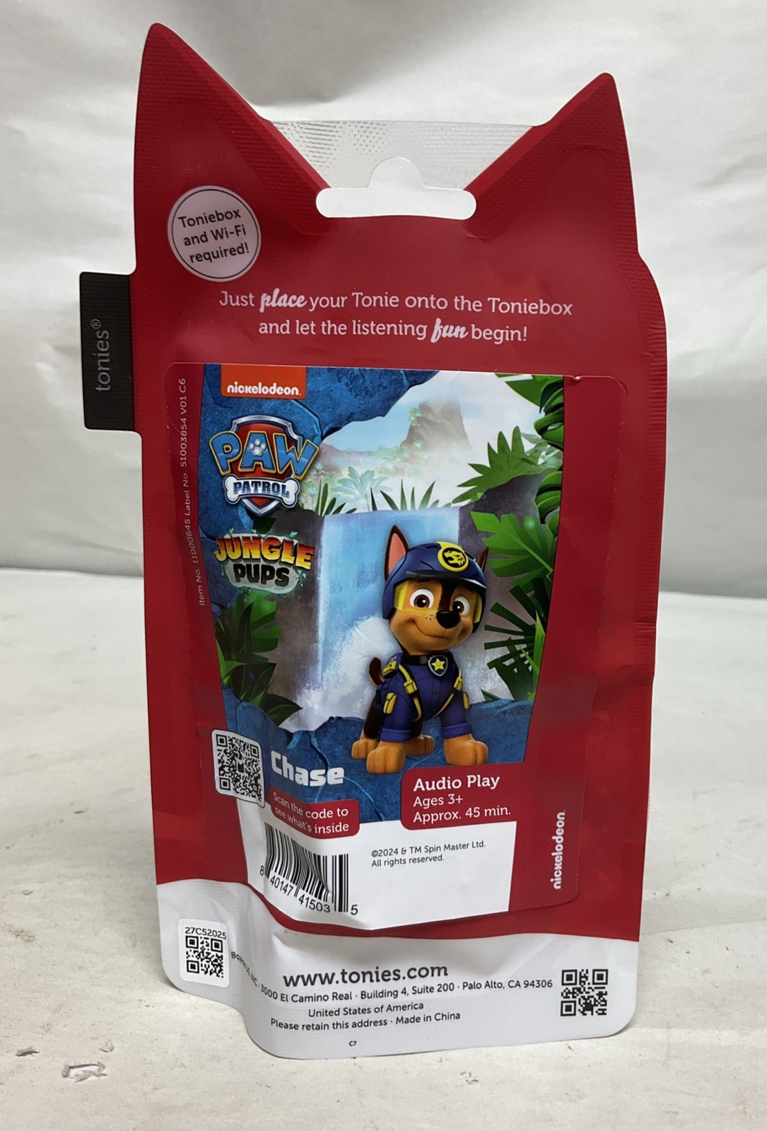 Tonies Paw Patrol Jungle Pups Chase Tonie Audio Figurine For Unisex Kids Age 3+