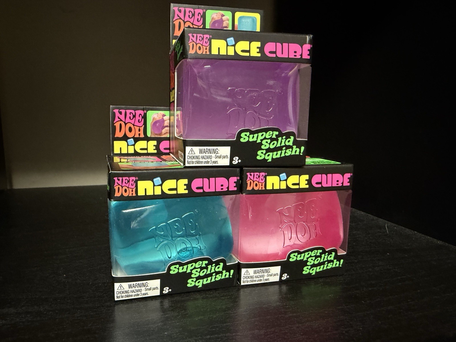 Authentic Needoh Nice Cubes All 3 Colors, Brand New, Sealed.