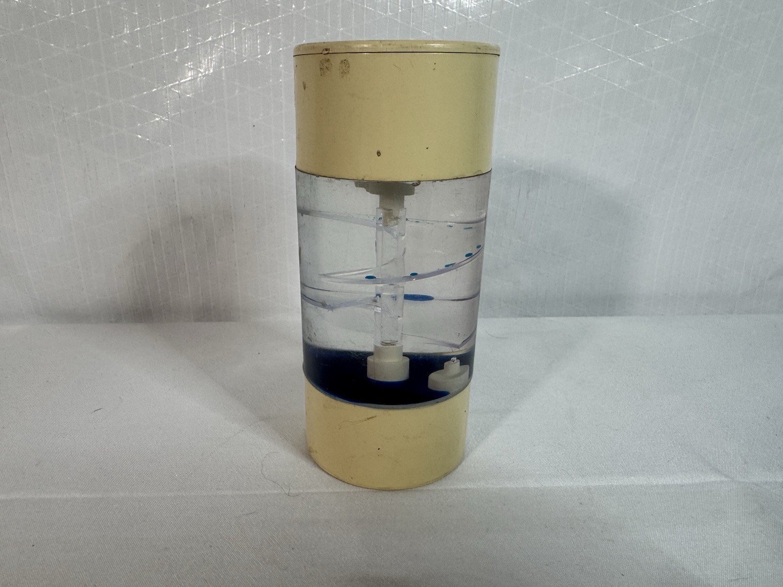 RARE VTG 80s Lyon Company White/Blue Spiral Liquid Motion Timer Desk Toy