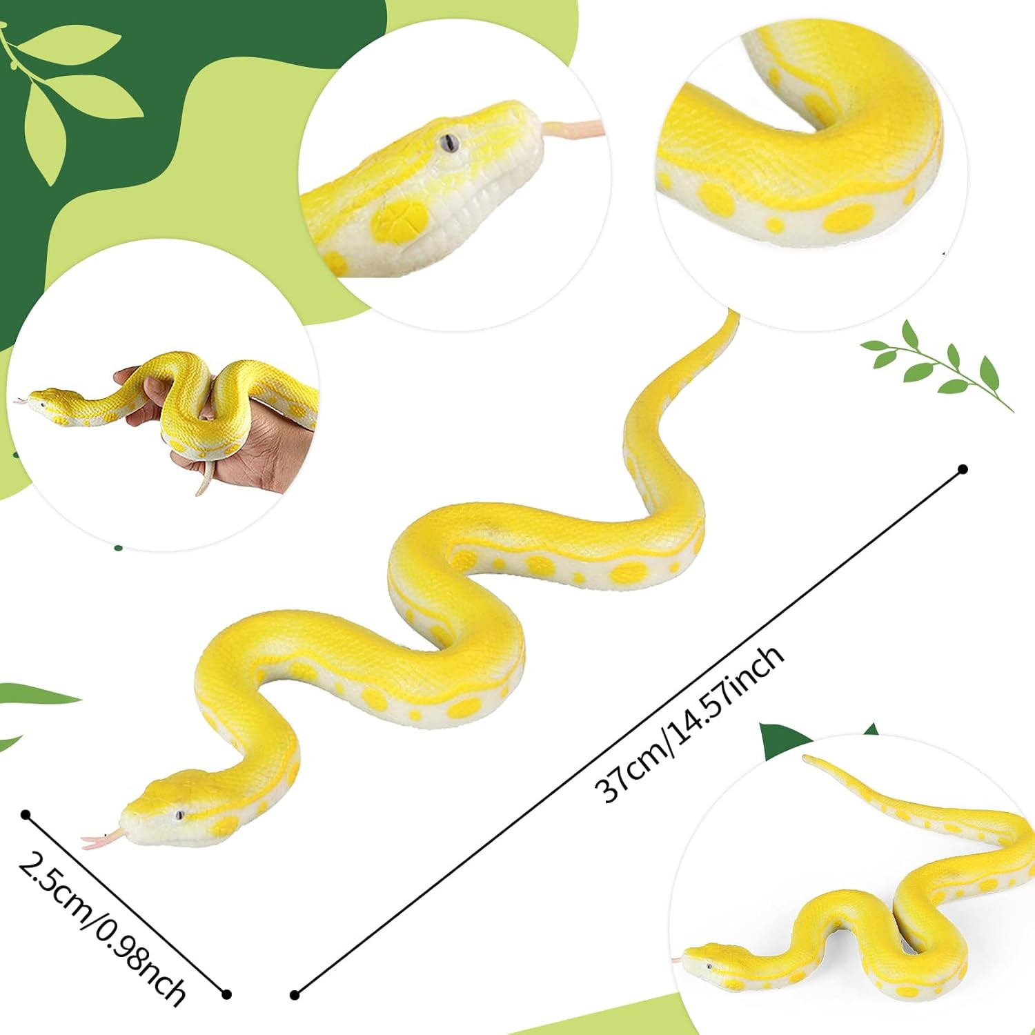 Realistic Fake Snakes Toy Soft Rubber Snake Realistic Keep Birds and Squirrels A