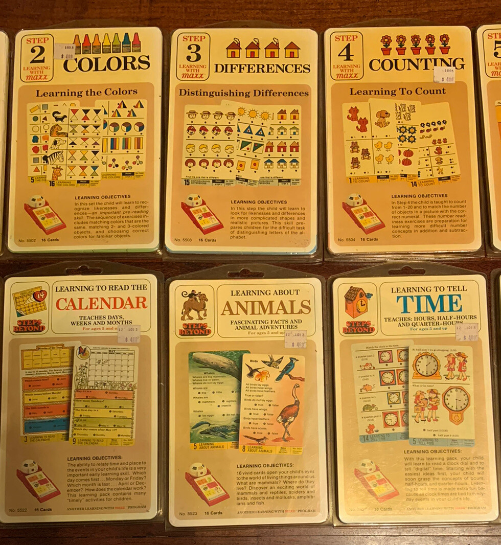Lot of 10 Learning With Maxx Sets, COMPLETE 1-6, Calendar, Animal, Time, Money