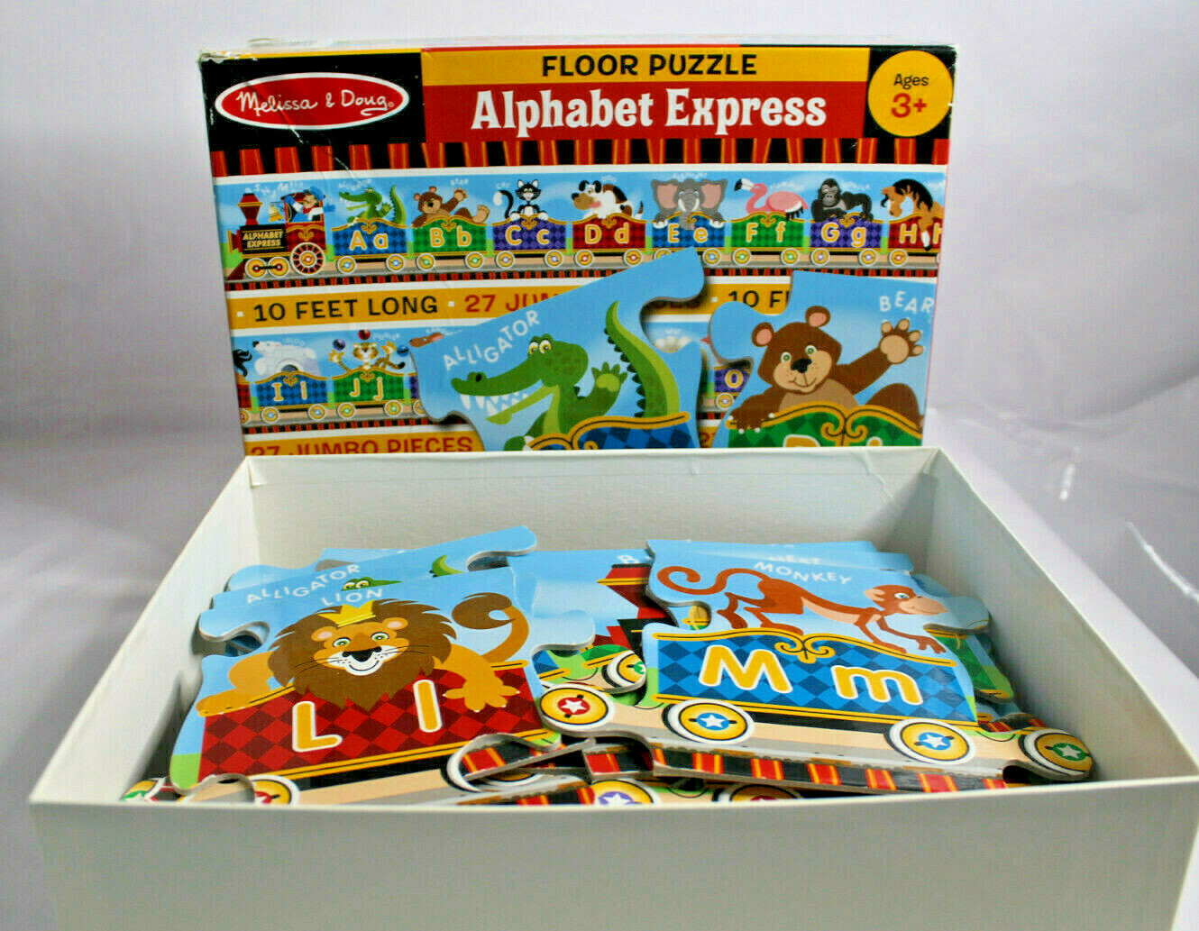 Melissa & Doug ALPHABET EXPRESS Train 27 PIECE Floor puzzle #4420 = 120″ X 6″