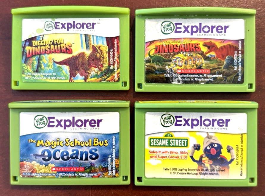 4 Leap Frog LeapPad Explorer Learning Game lot LeapPad 1 2 3 XDI Ultra Platinum
