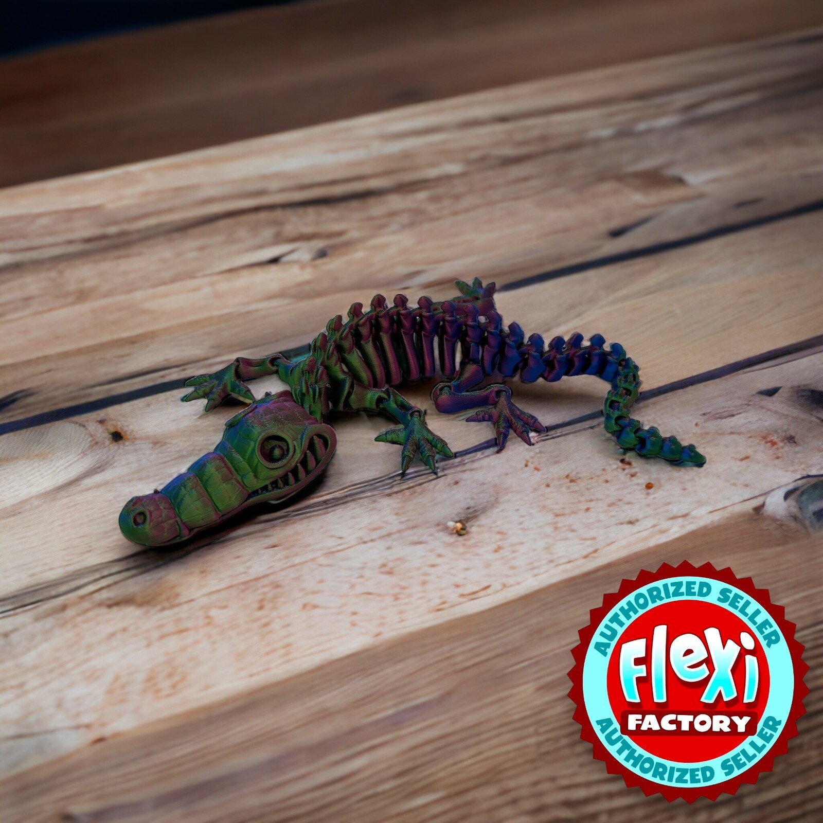 Flexi Alligator/ Crocodile Articulated 3D Printed Fidget Toy. Authorized Seller