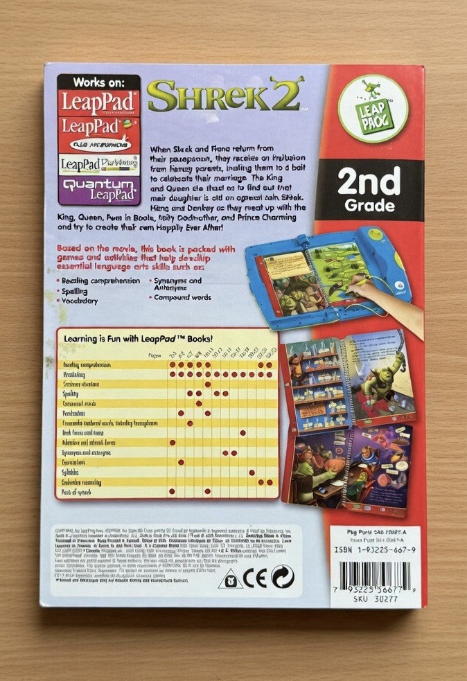 LeapFrog LeadPad Shrek 2 Interactive Cartridge Book 2nd Grade Reading Sealed New