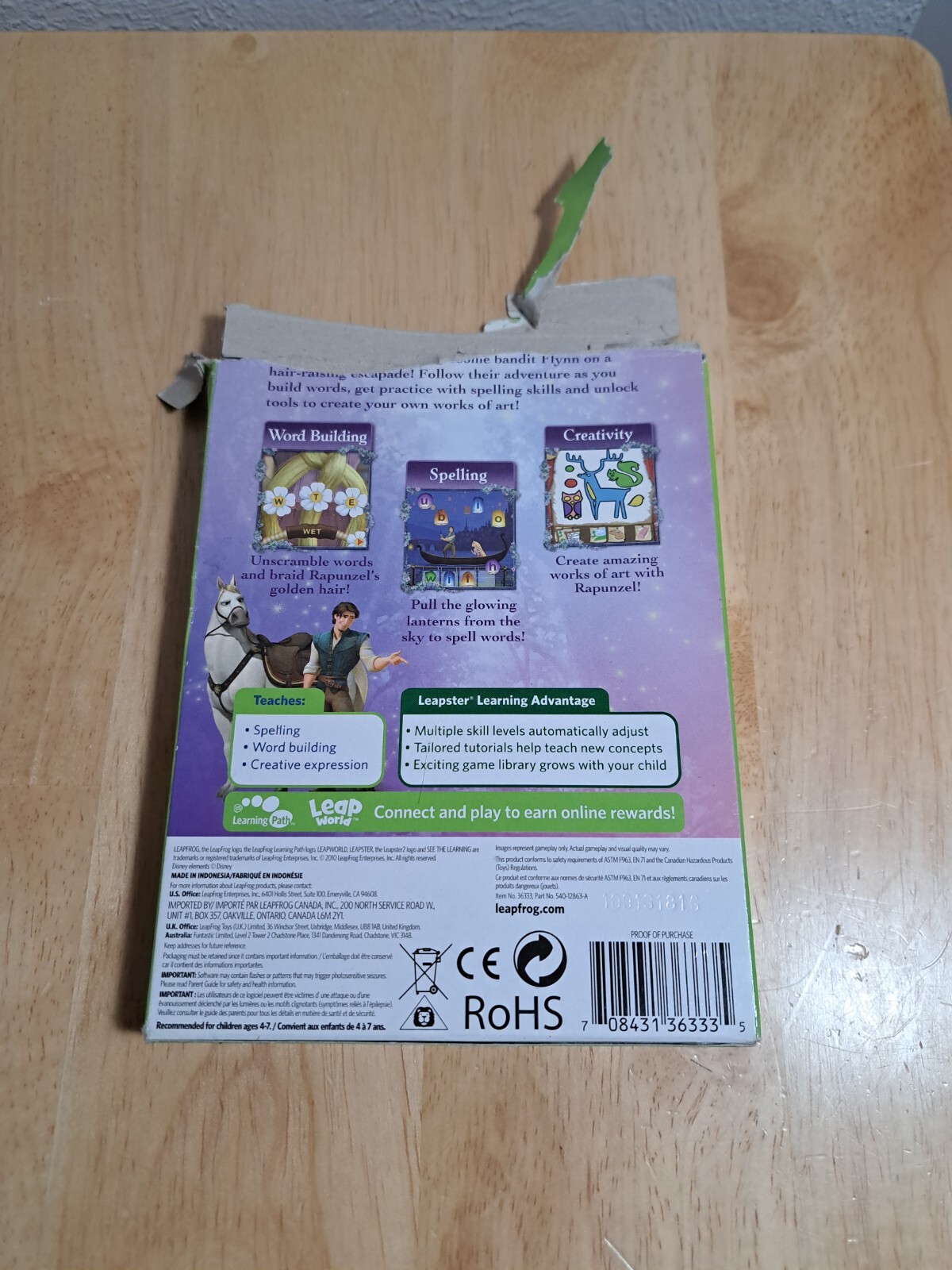 5 Leapster Disney Cars,Toy Story3,Ratatouile,The princess the frog,Tangle Games