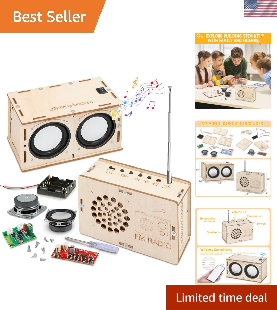 Stem Projects Toys for Boys age 8-12 12-14 Science Kit Building Own Bluetooth…