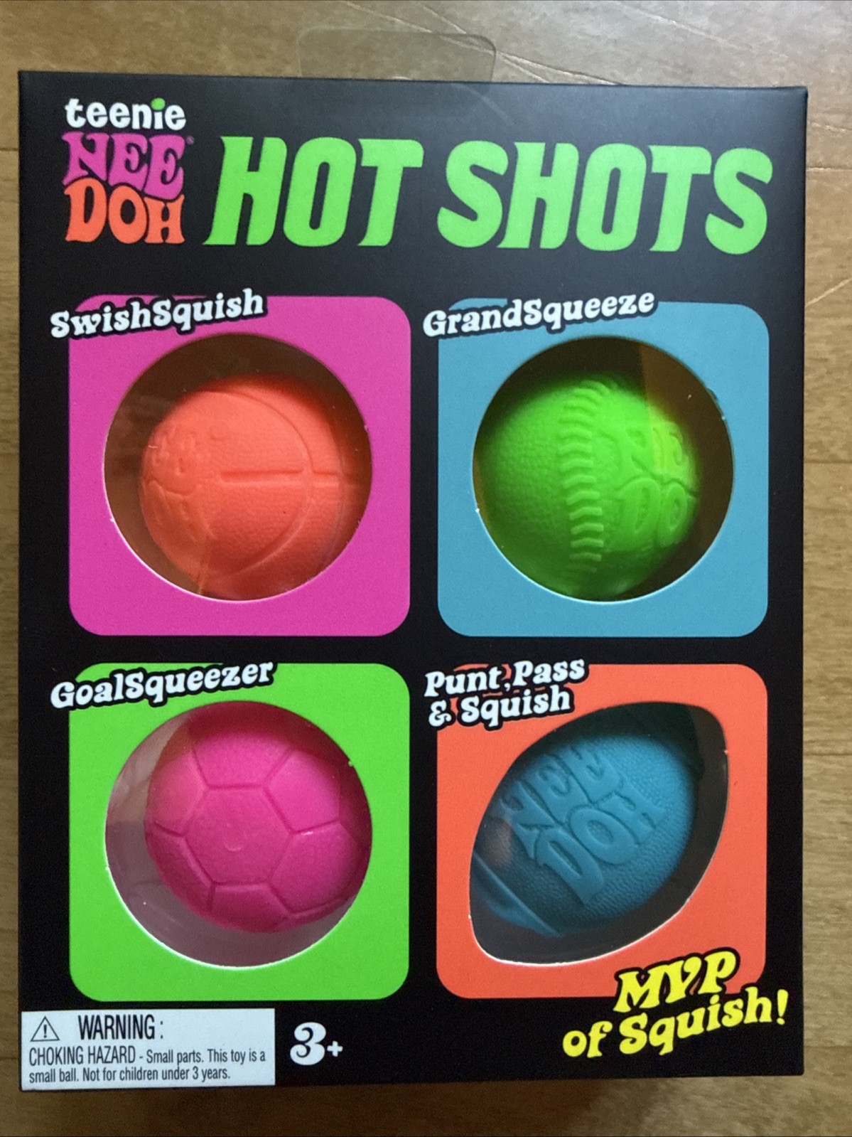 100% Authentic Schylling Teenie NeeDoh Hot Shots Squishy Toy Multicolor 4pc/pack