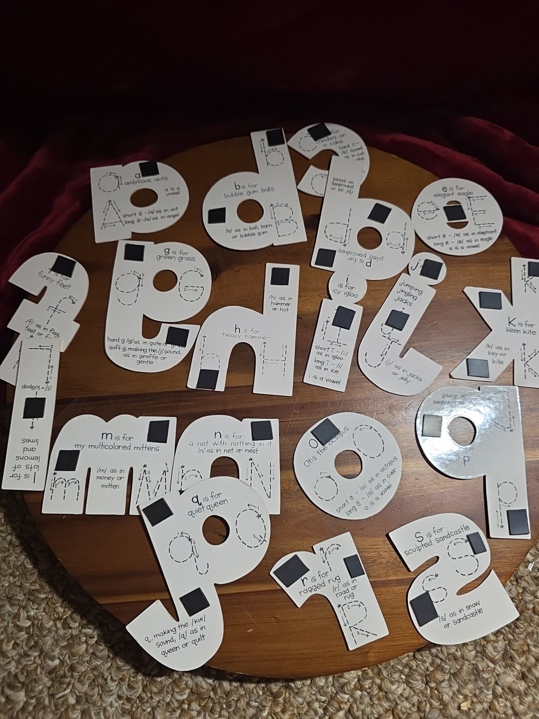 Complete Stroeher Upper And Lower Case Letter Alphabet Set A-Z Pictures Magnetic