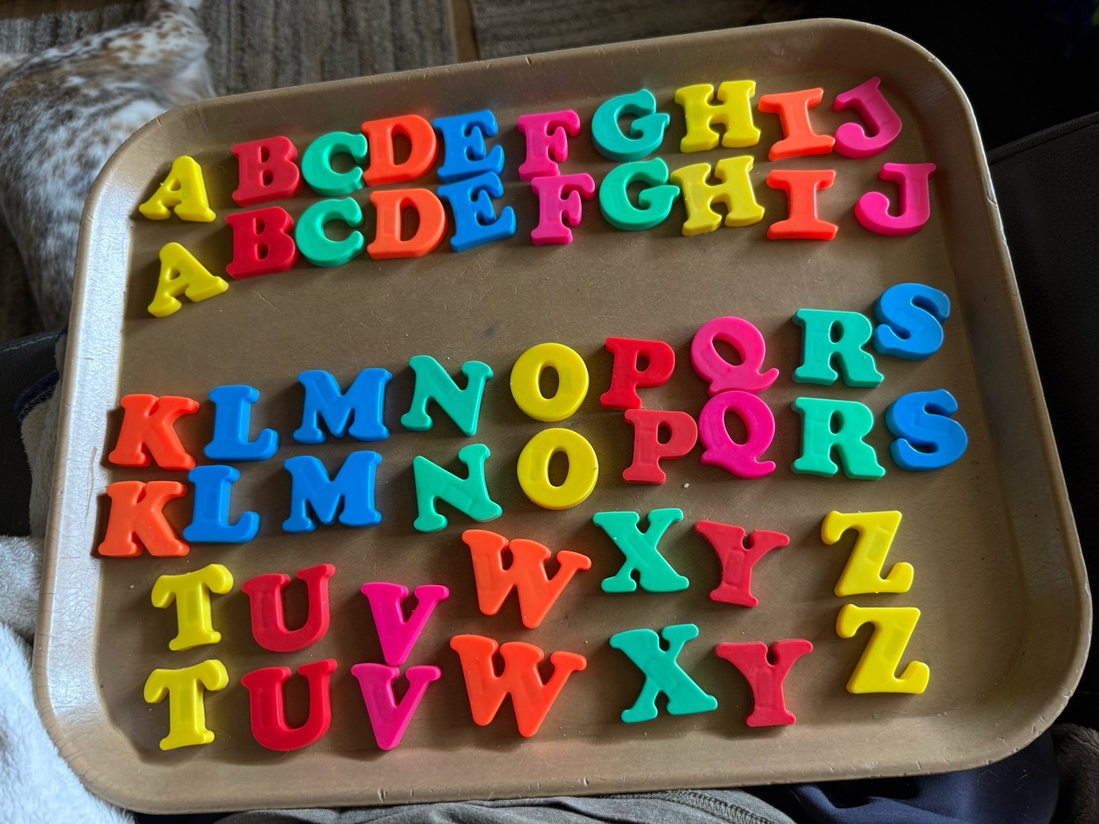 Lot of Magnetic Plastic Alphabet Letters Mixed Colors (2 Sets)